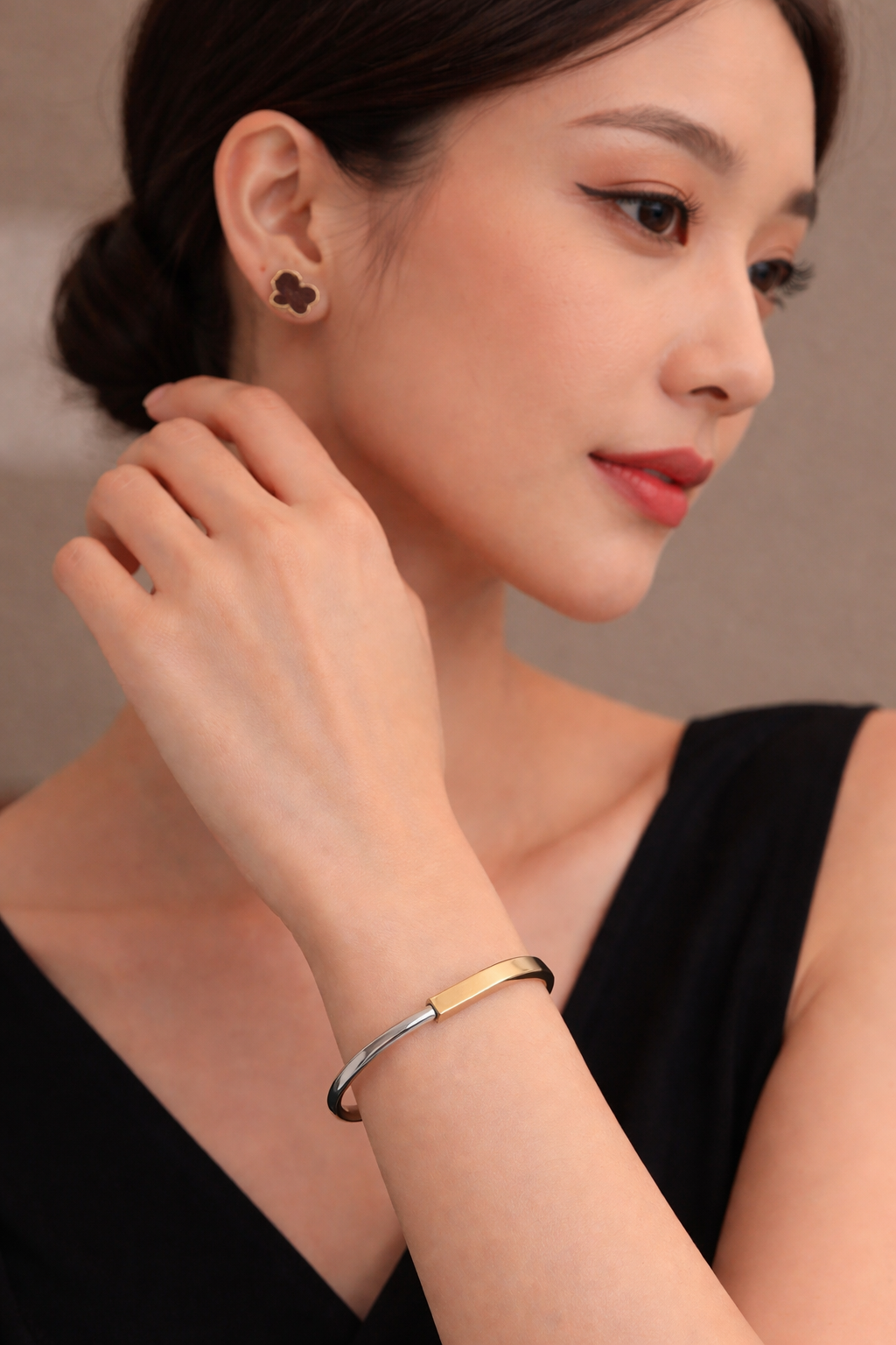 Two-Tone Minimalist Bar Cuff