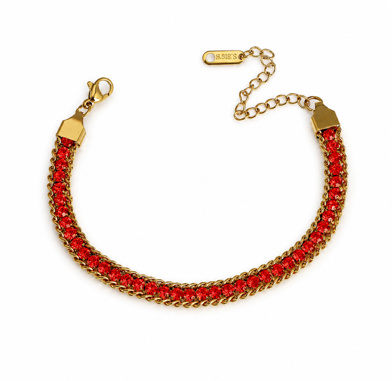 Scarlet Glow Intertwined Bracelet