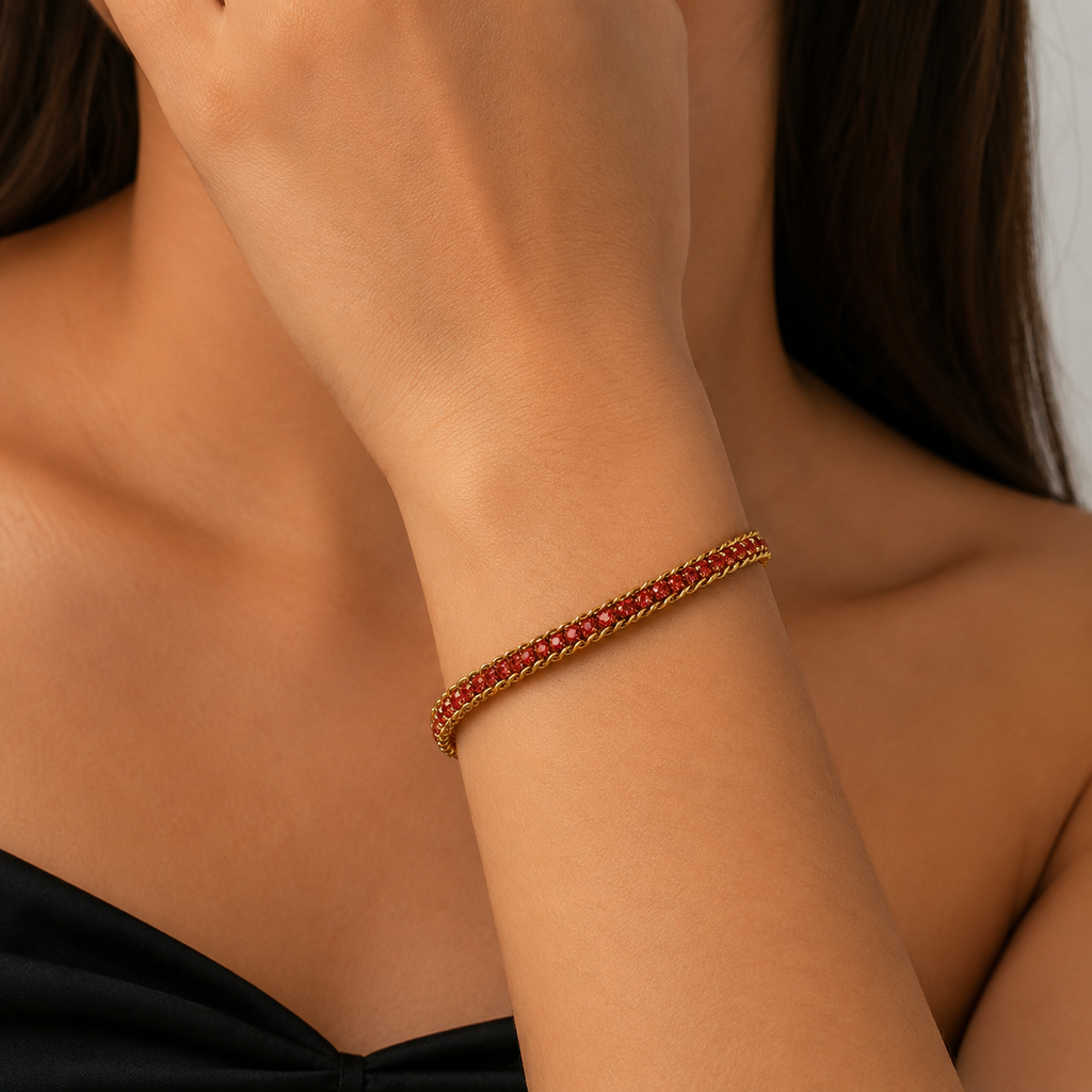 Scarlet Glow Intertwined Bracelet