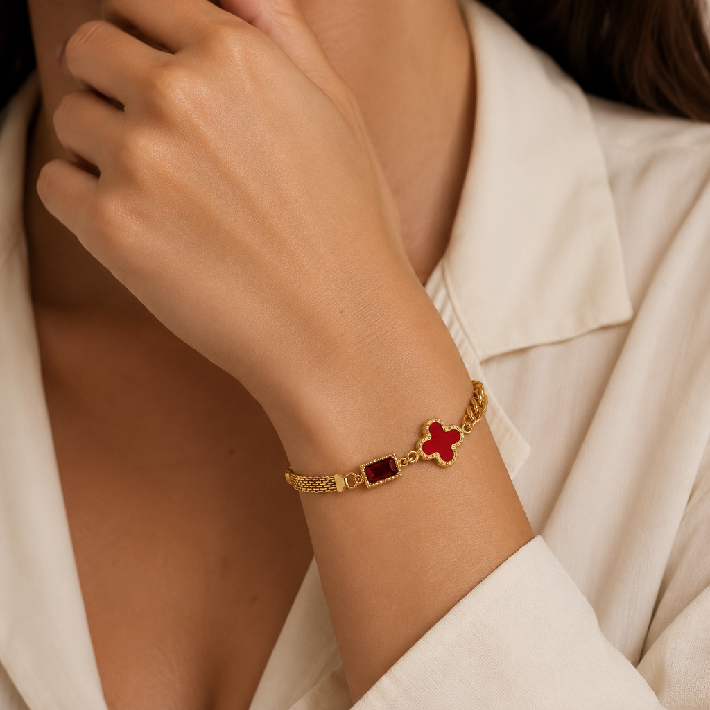 Ruby CLover Bracelet.