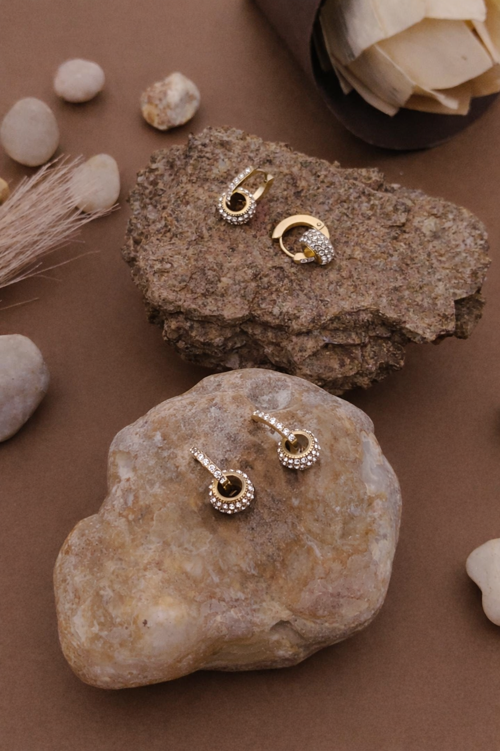 The Aurora Pave Hoops