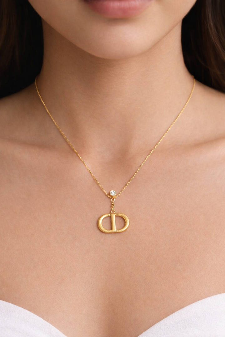 Petite Monogram Drop Necklace