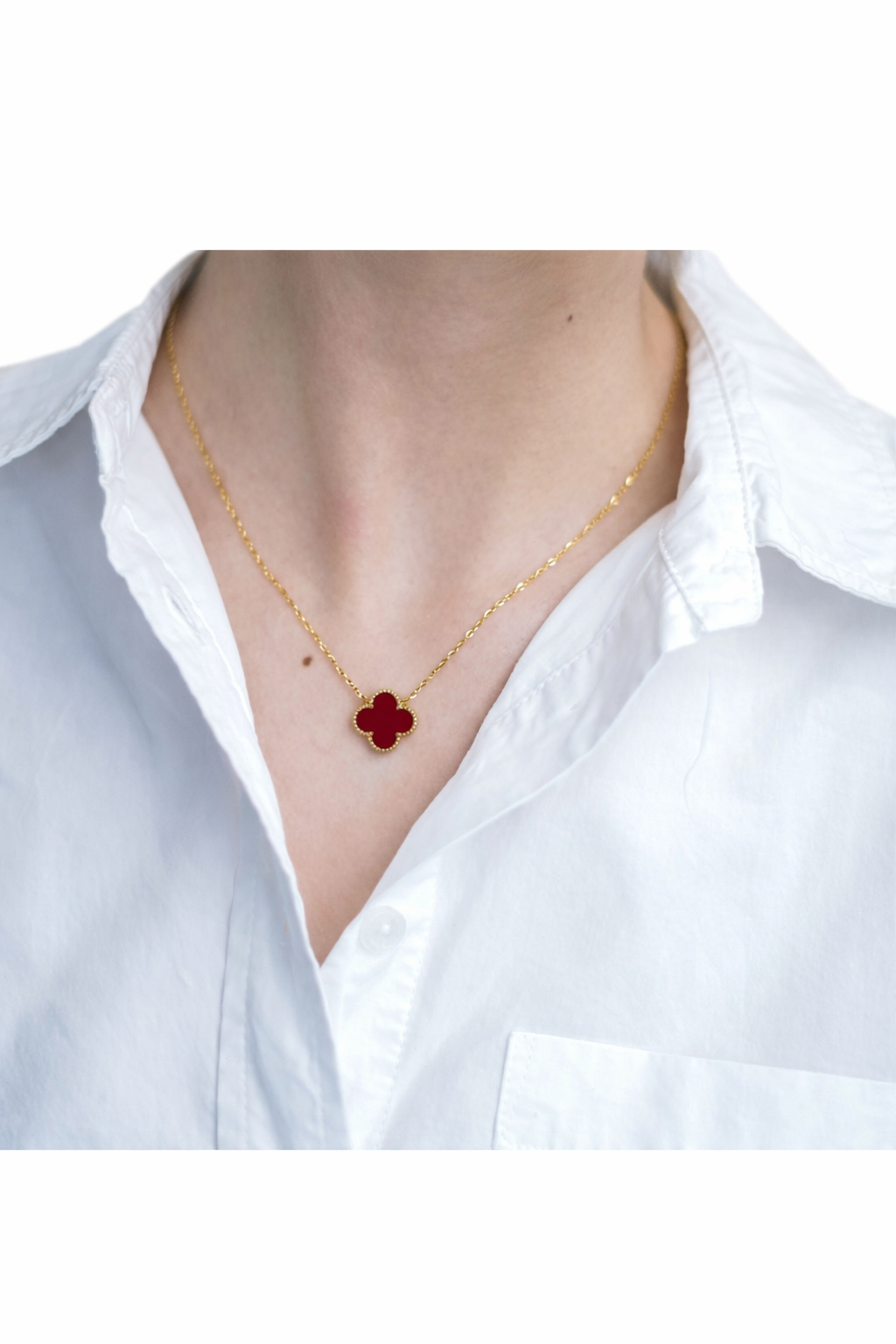 Crimson Clover Pendant Necklace