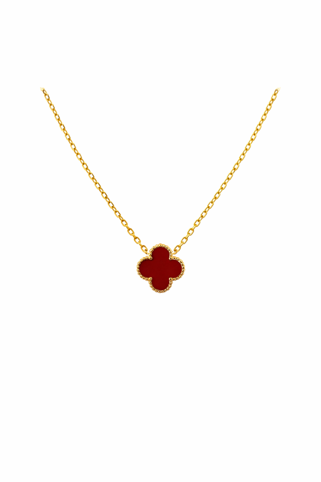 Crimson Clover Pendant Necklace