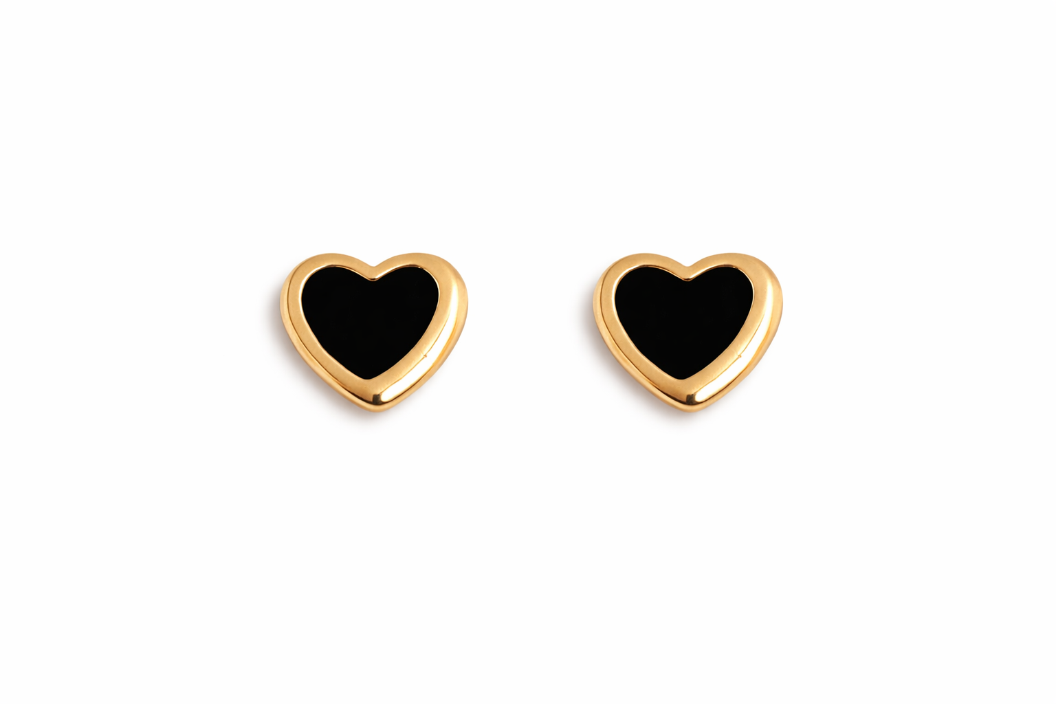 Midnight Onyx Heart Studs