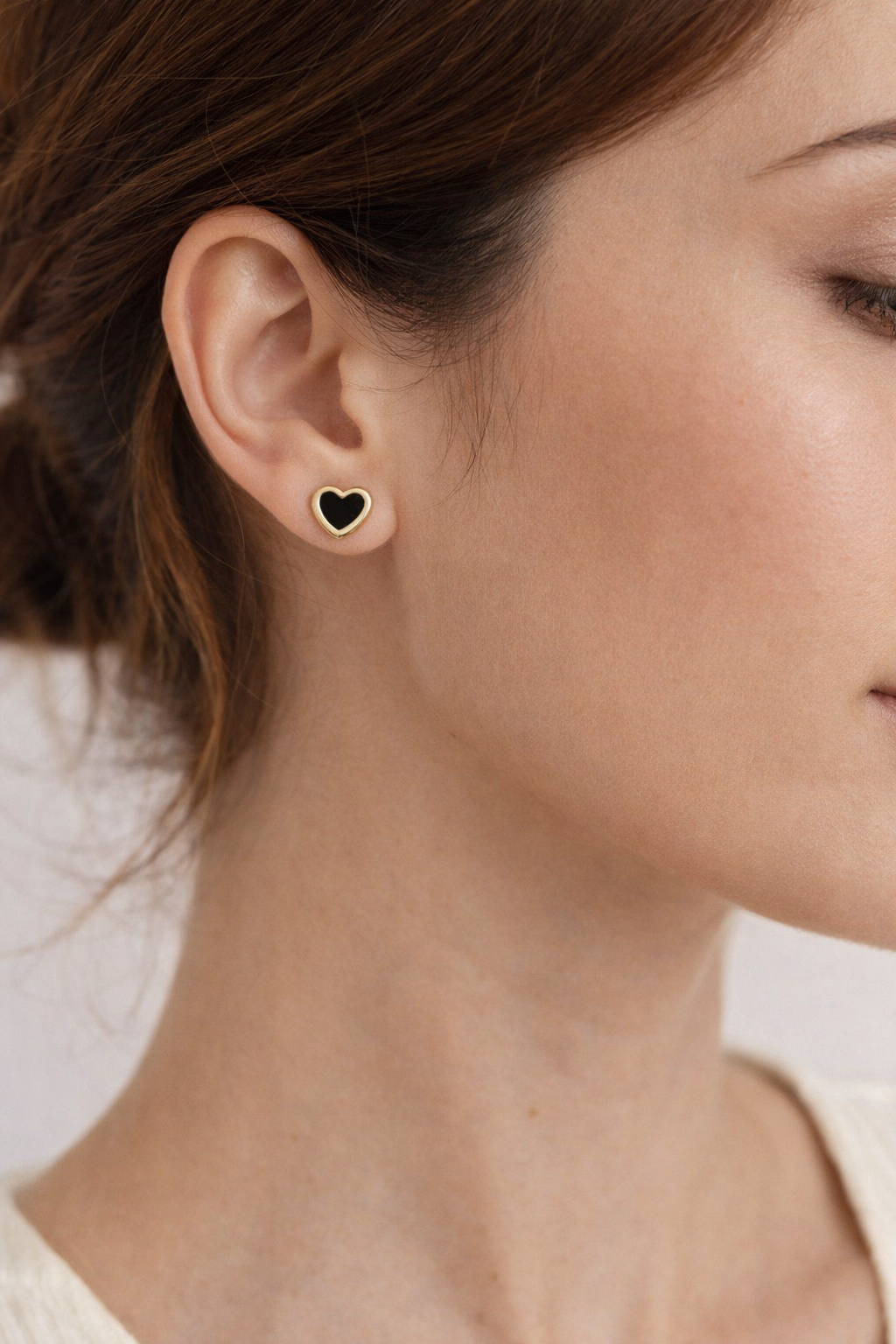 Midnight Onyx Heart Studs