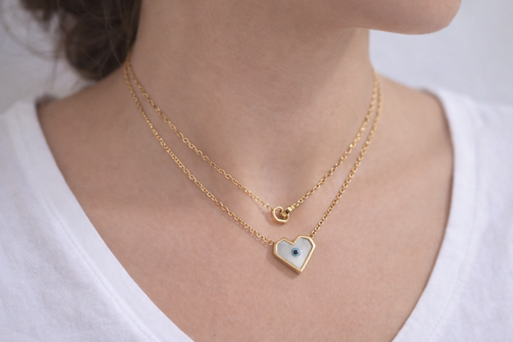 The Heart-Eye Protection Layered Necklace