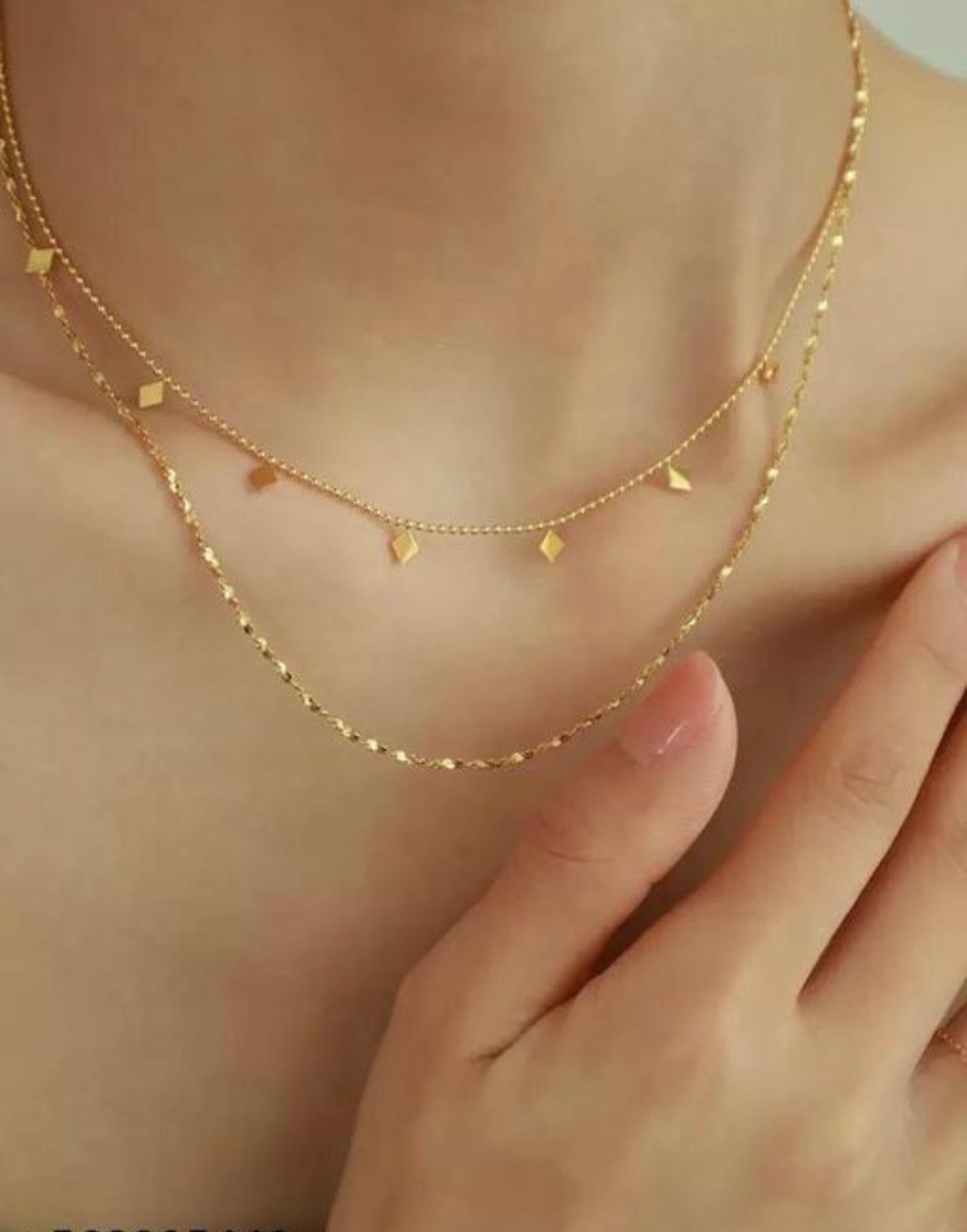 Rhombus Charm Layered Necklace