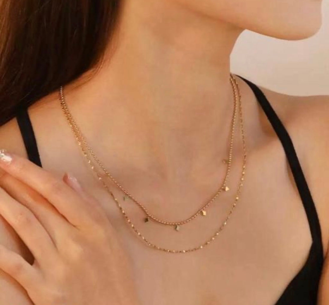 Rhombus Charm Layered Necklace