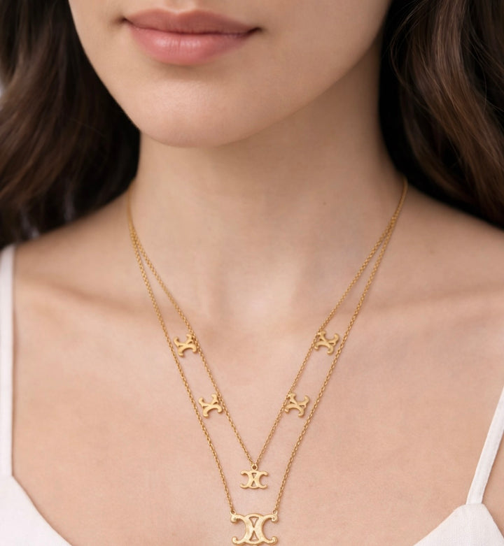 ✨ Celestia Double Layer Pendant Necklace
