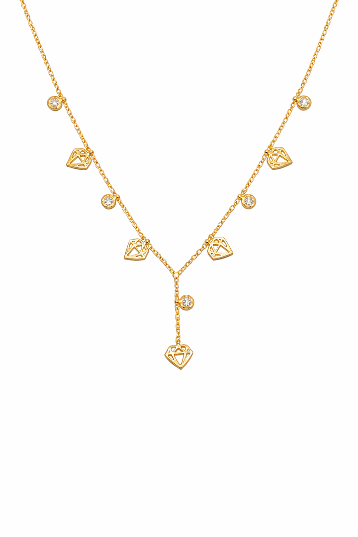Diamond Charm Drop Necklace