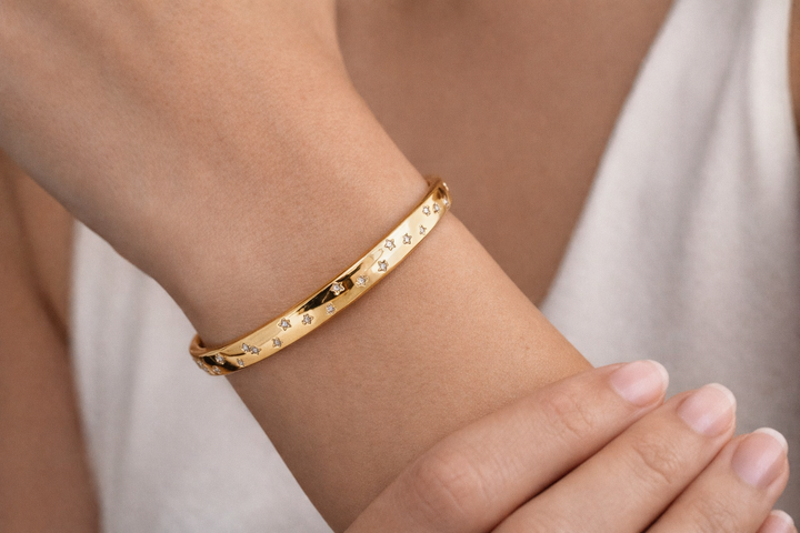 Celestial Spark Gold Bangle