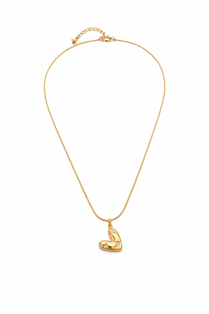 Golden Love Heart Pendant Necklace