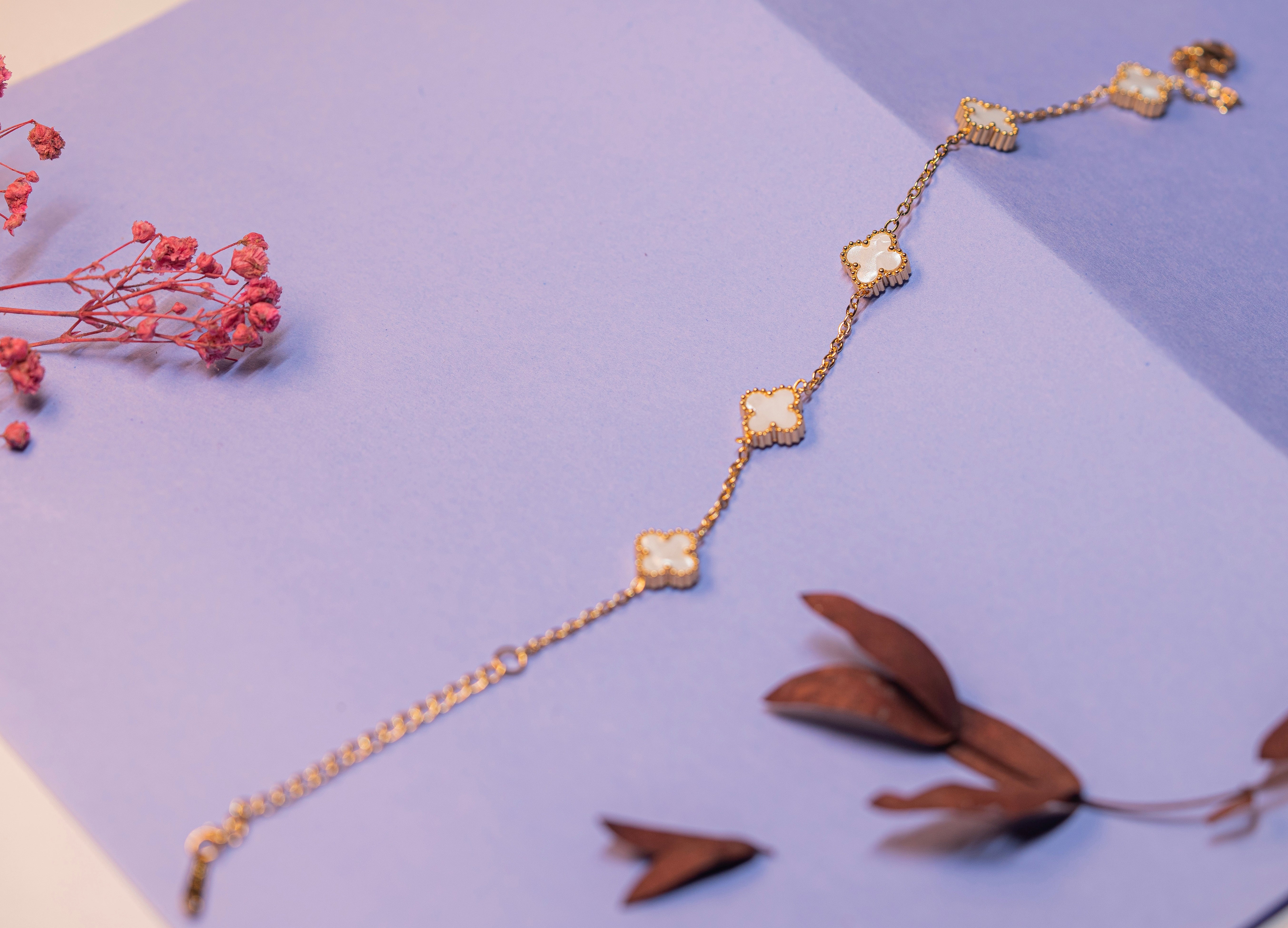 Golden Ivory Clover Bracelet
