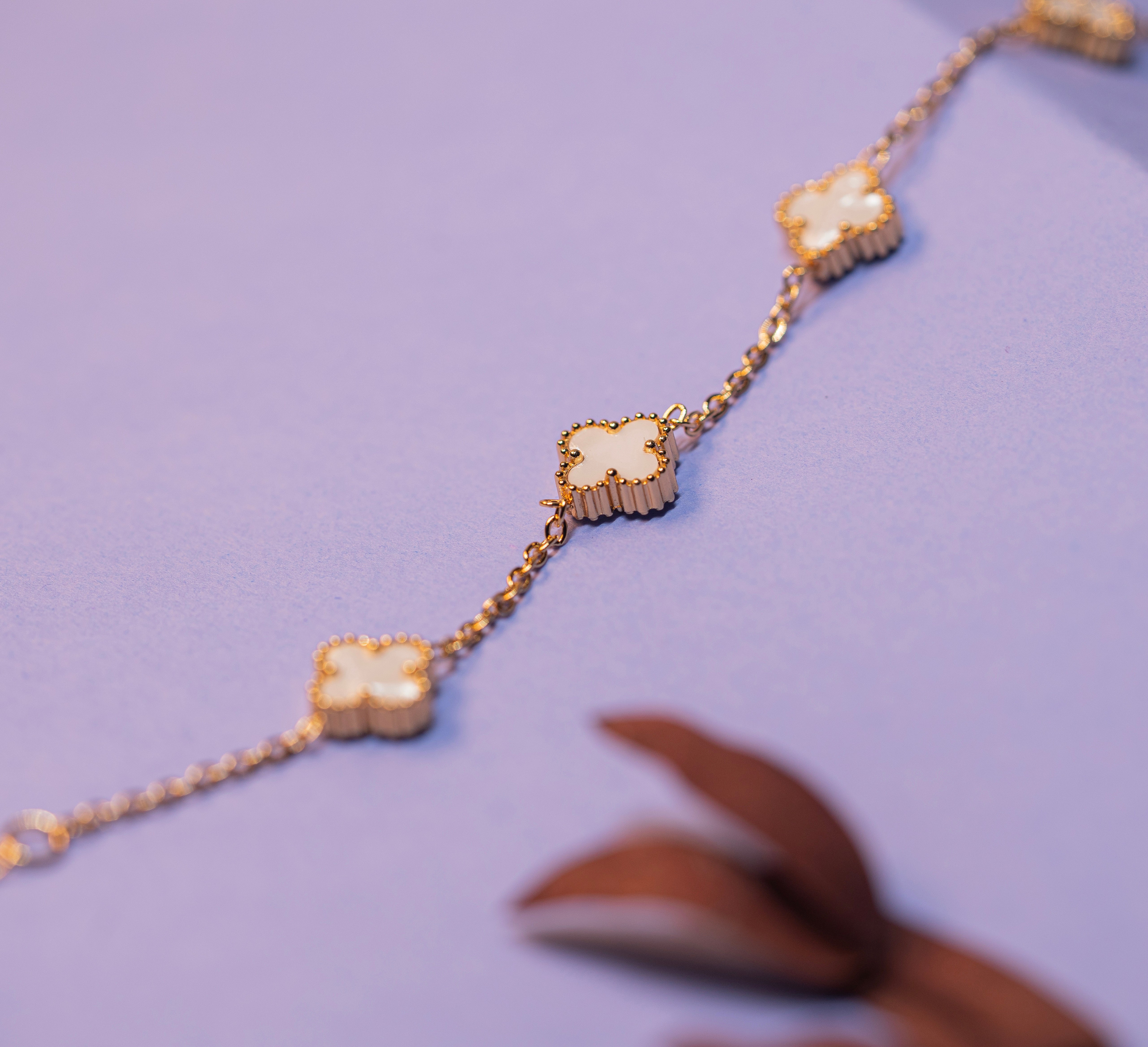 Golden Ivory Clover Bracelet