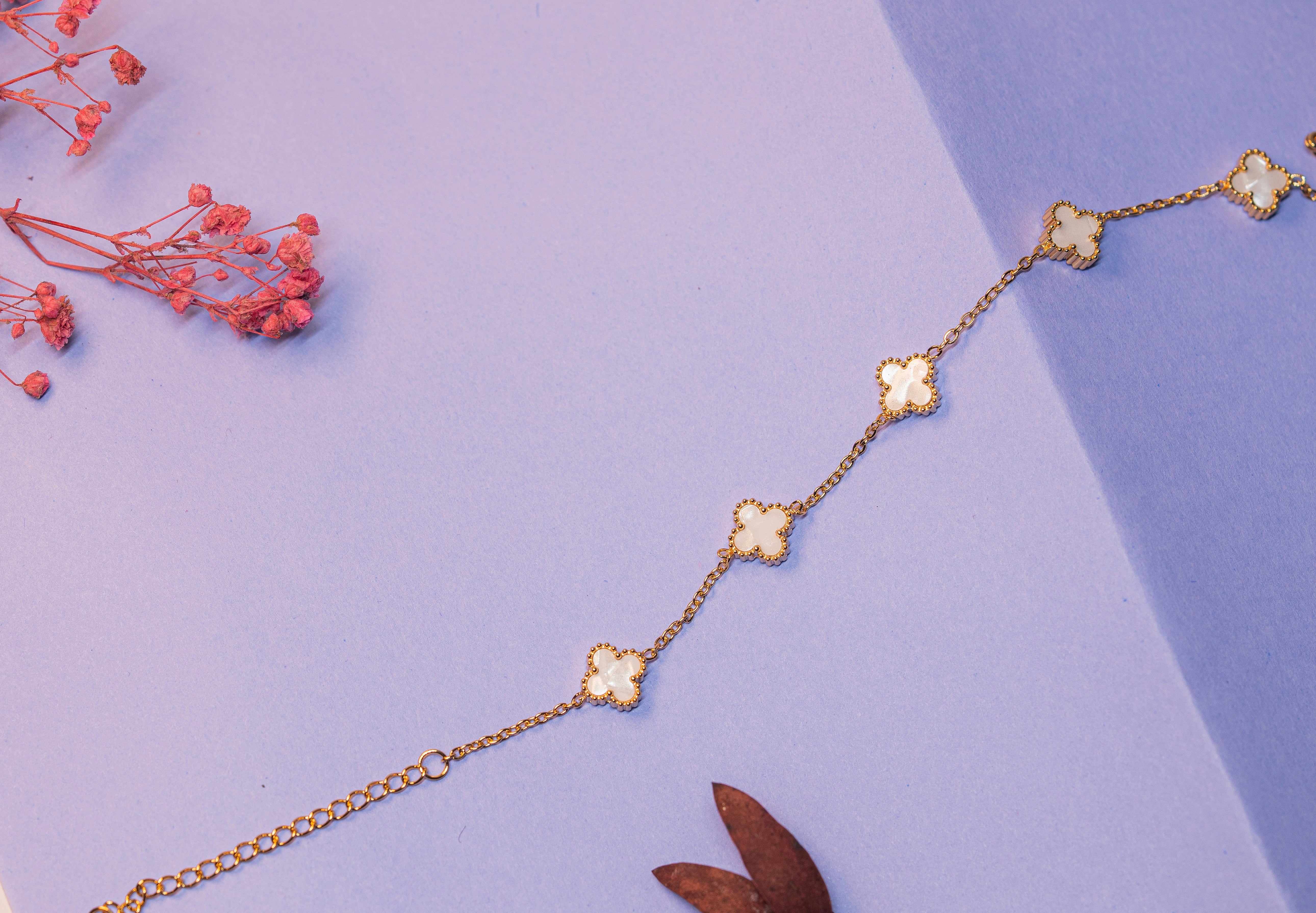 Golden Ivory Clover Bracelet