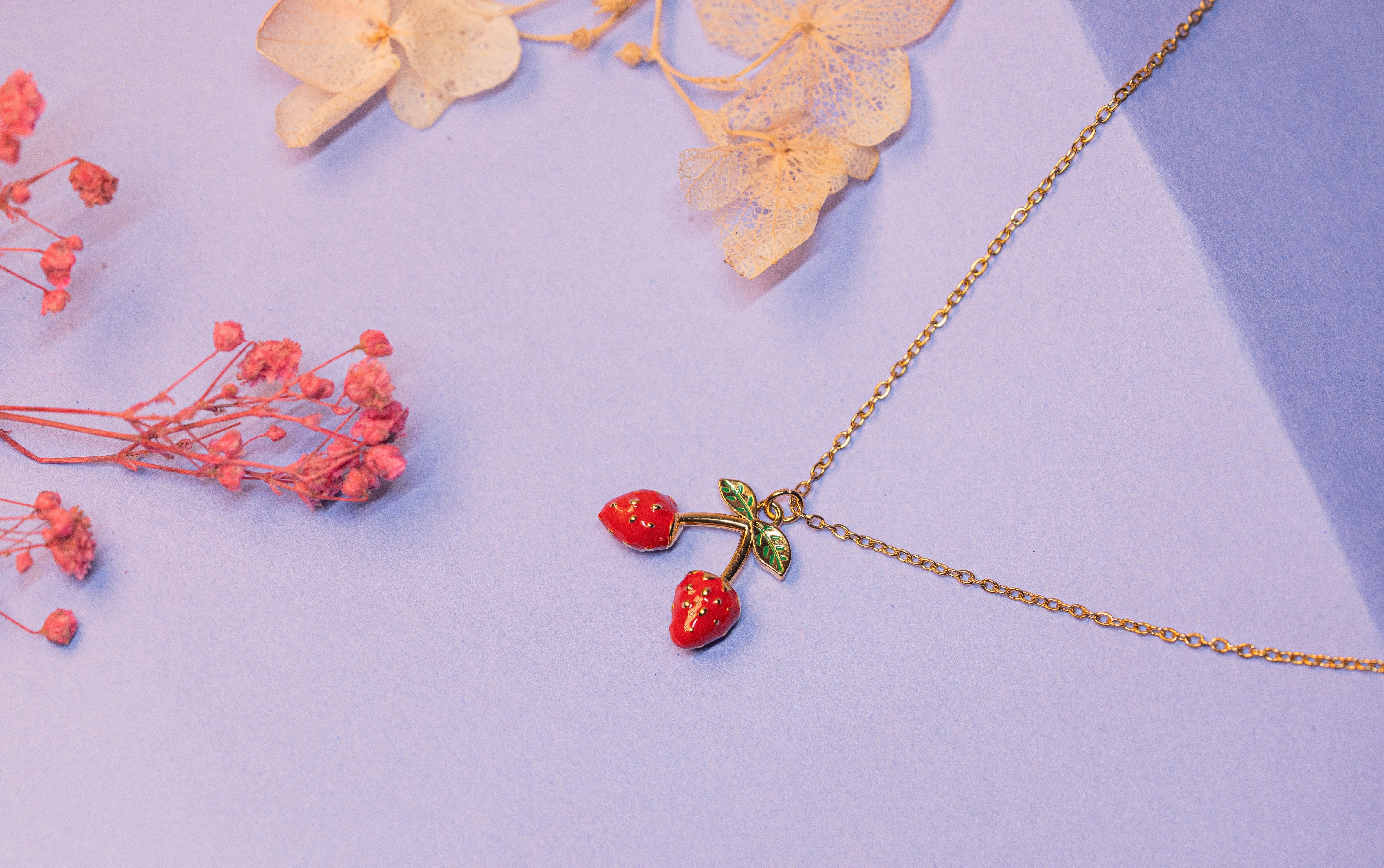 Strawberry Charm Necklace