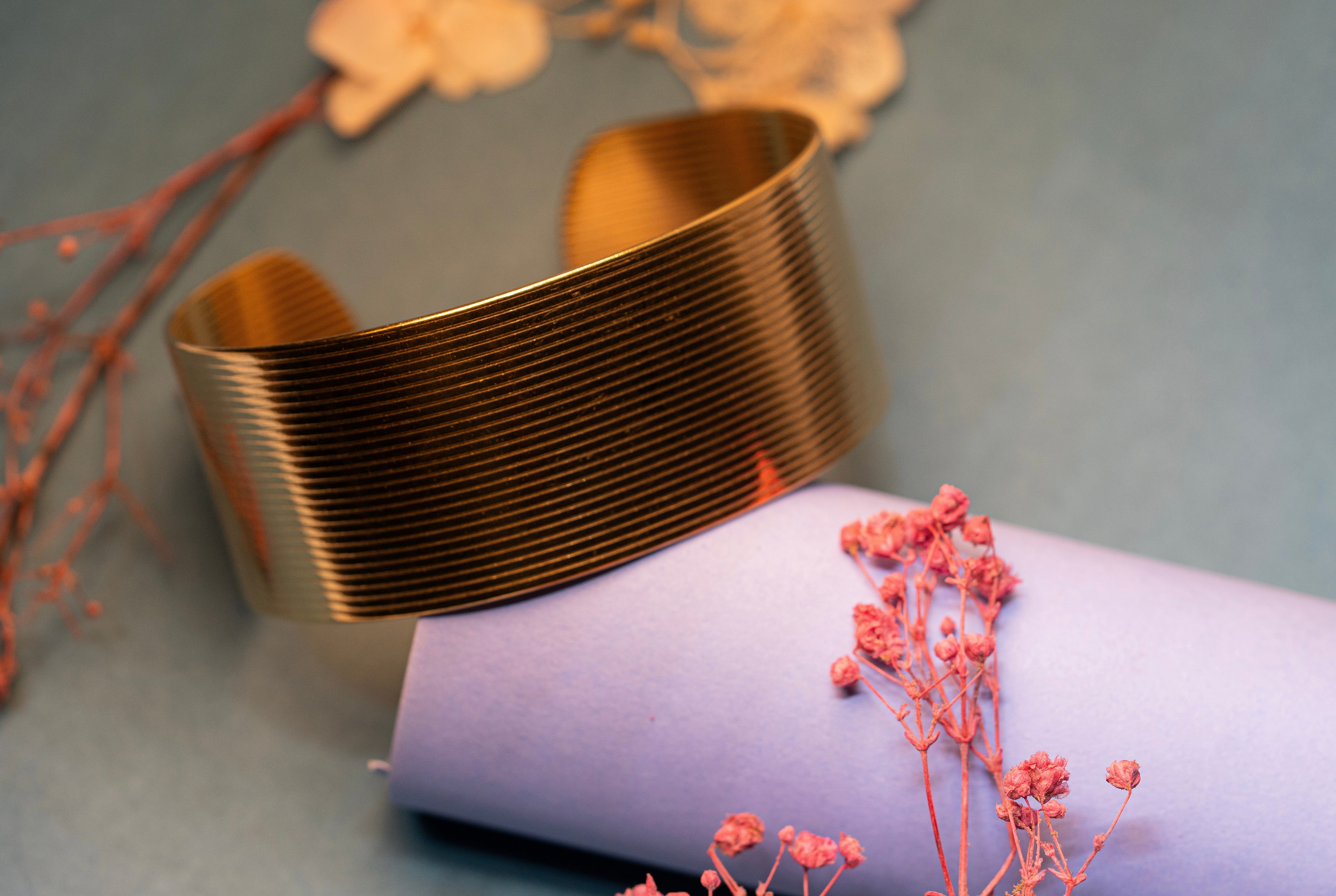 Golden Ripple Cuff Bracelet