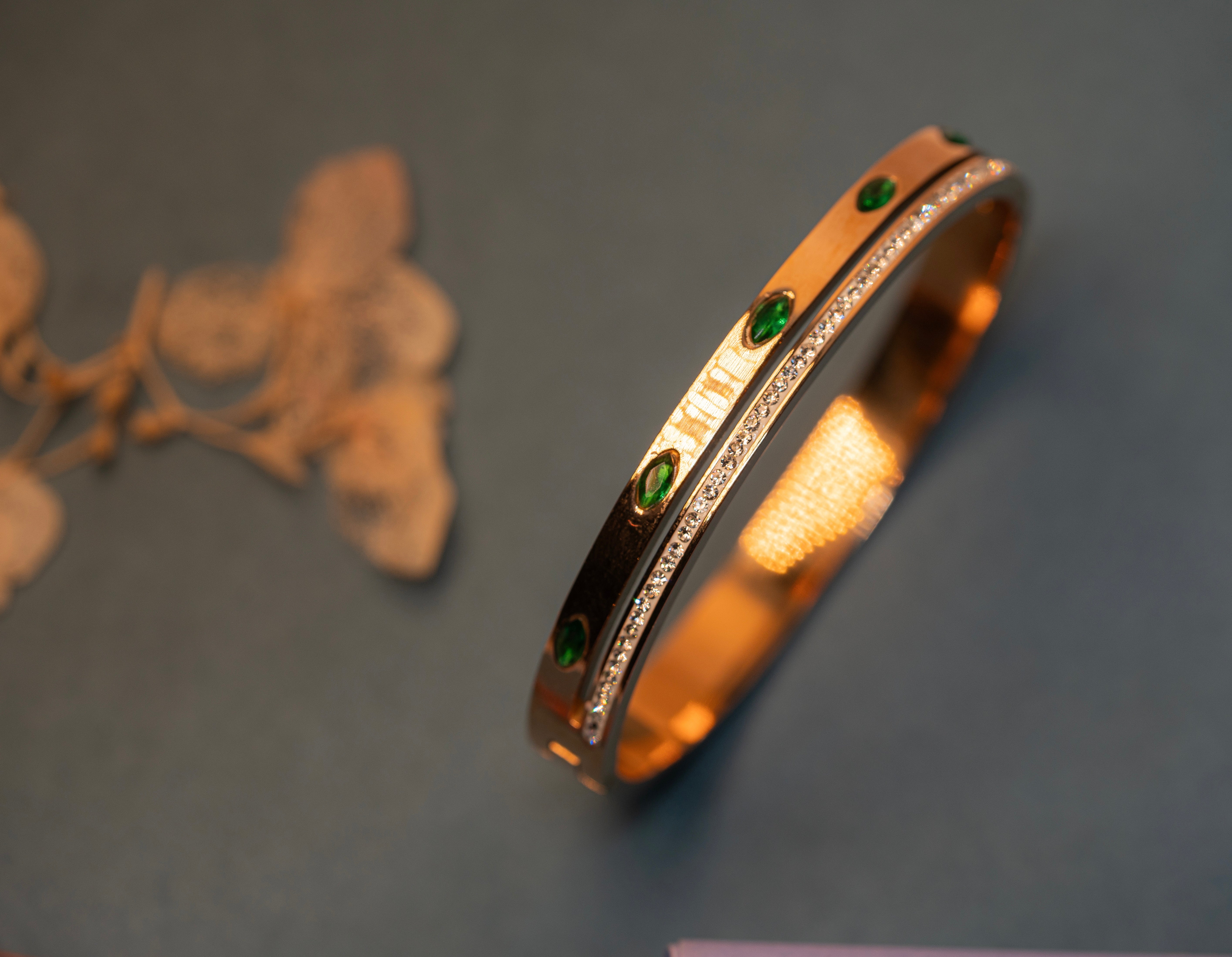 Diamond And Emerald Bracelet