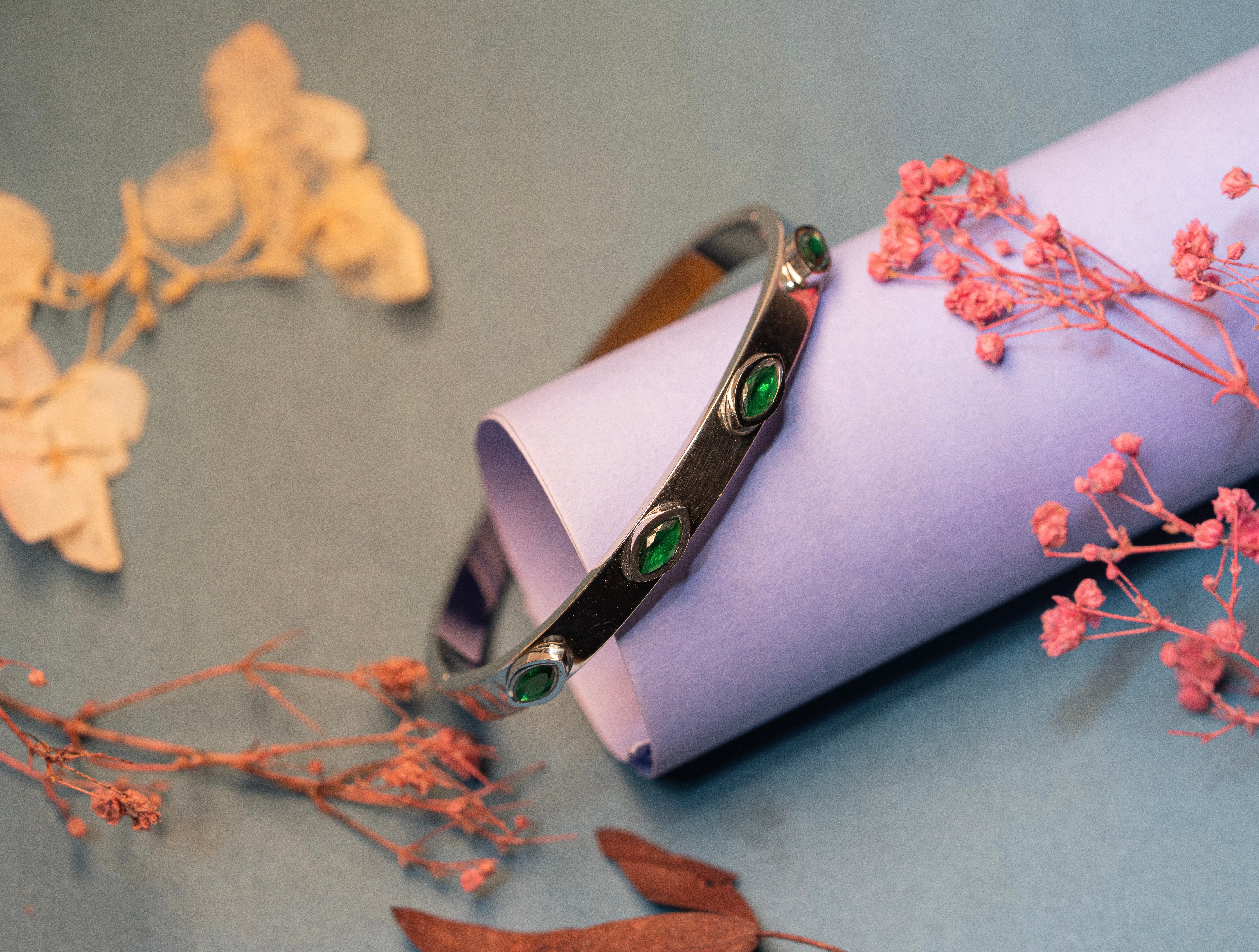 Green Marquise Gemstone Bracelet