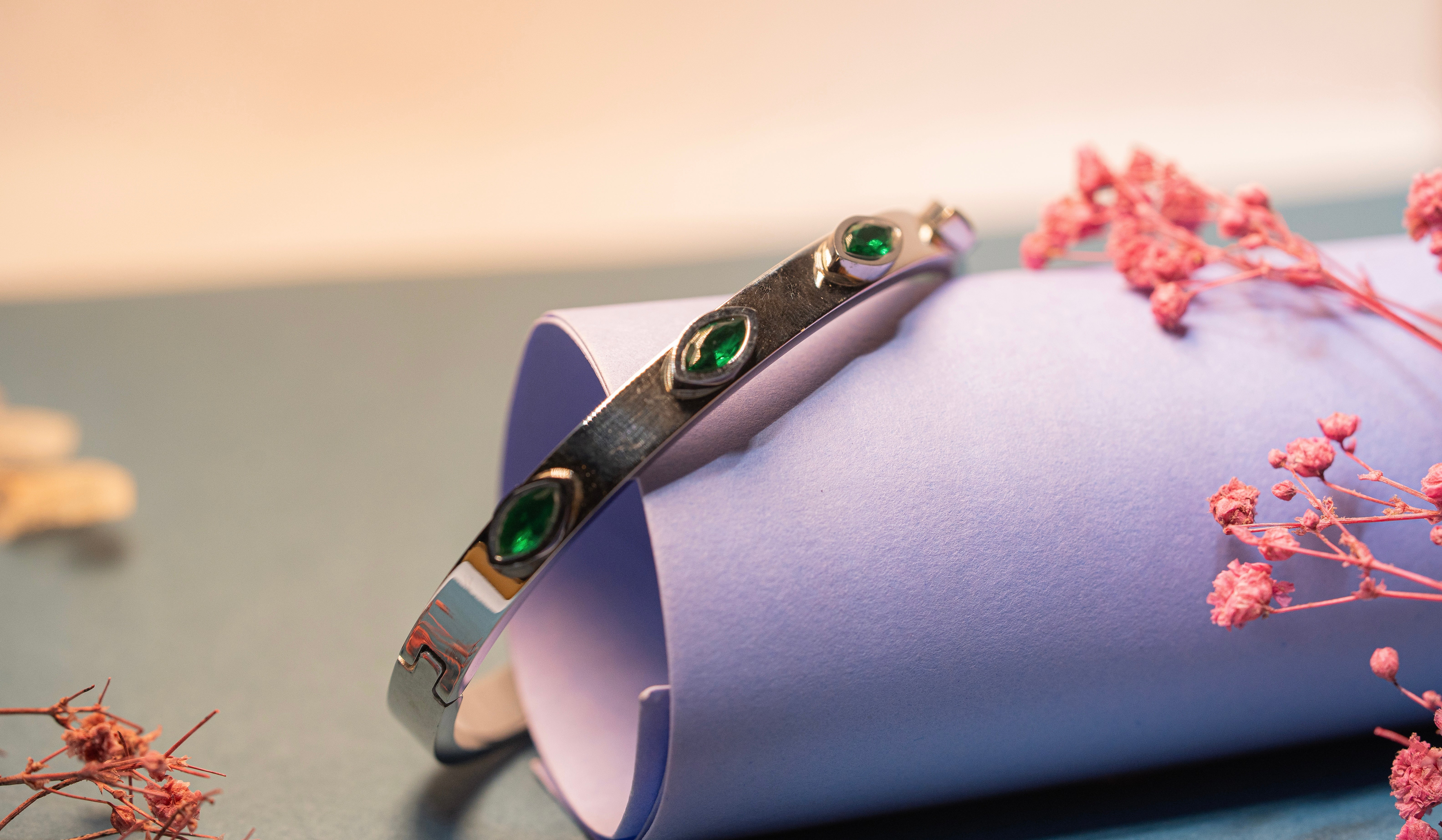 Green Marquise Gemstone Bracelet