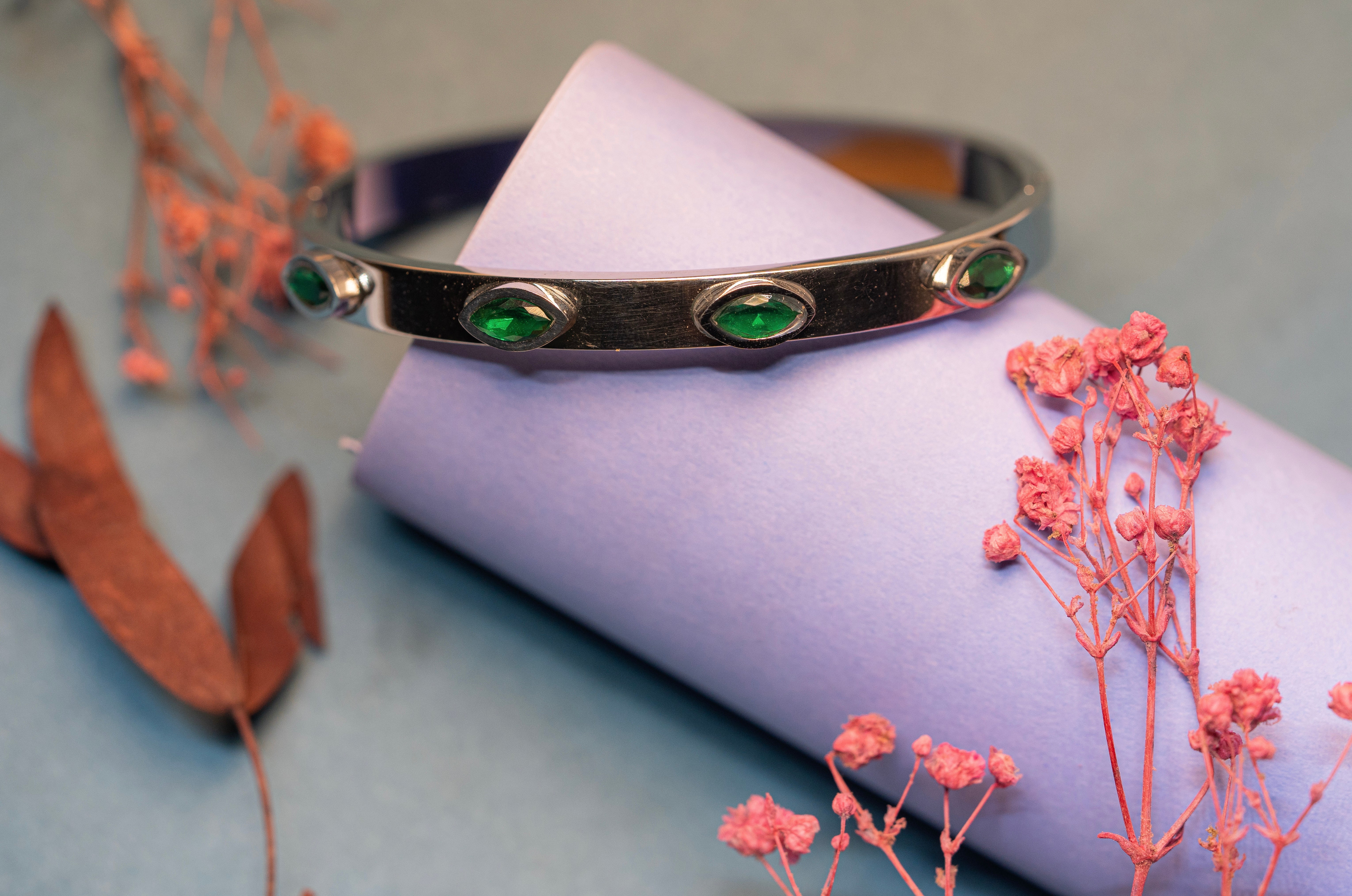 Green Marquise Gemstone Bracelet