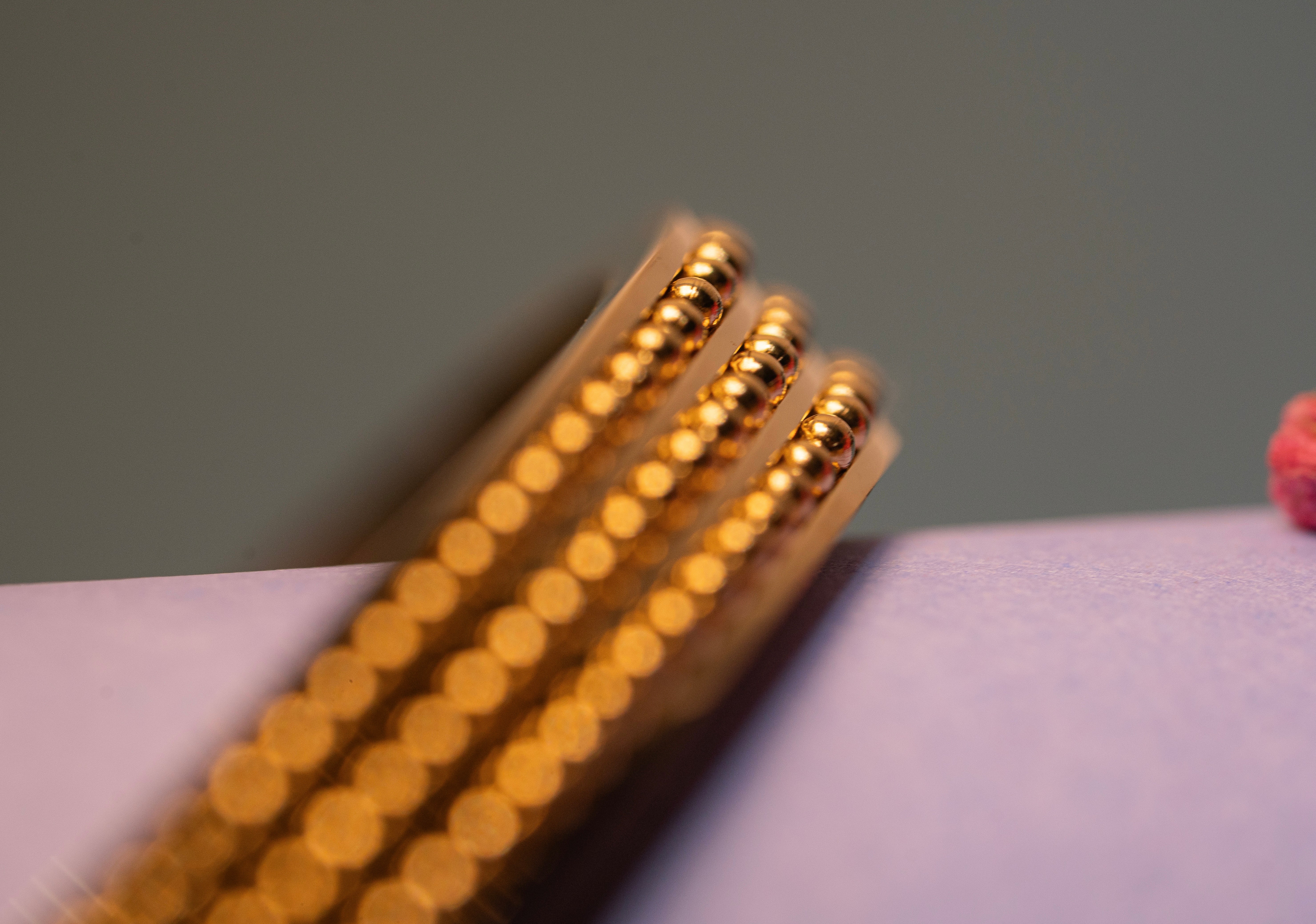 gold beaded Bangle Bracelet