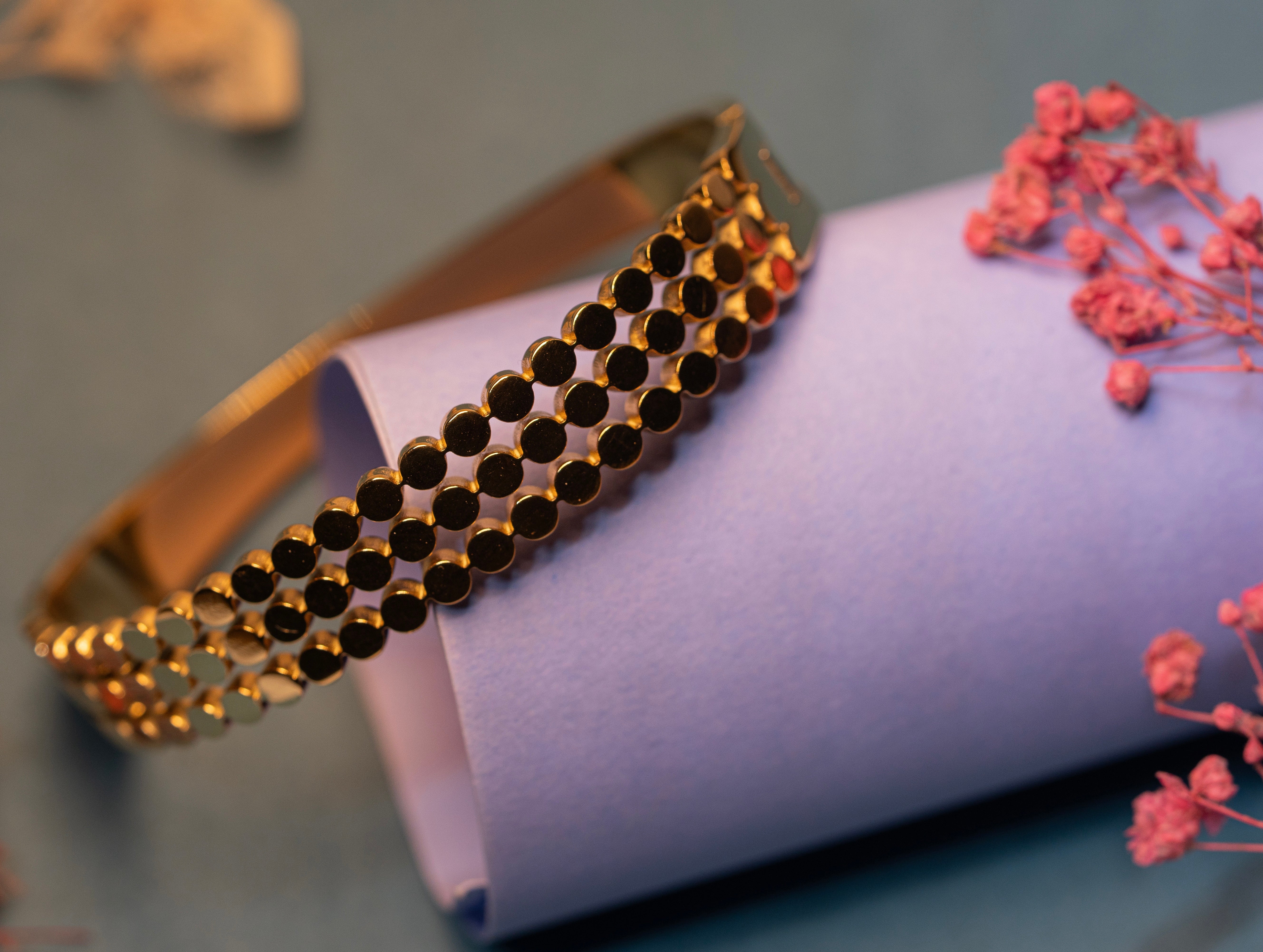 The Three-Row Dotted Bangle Bracelet