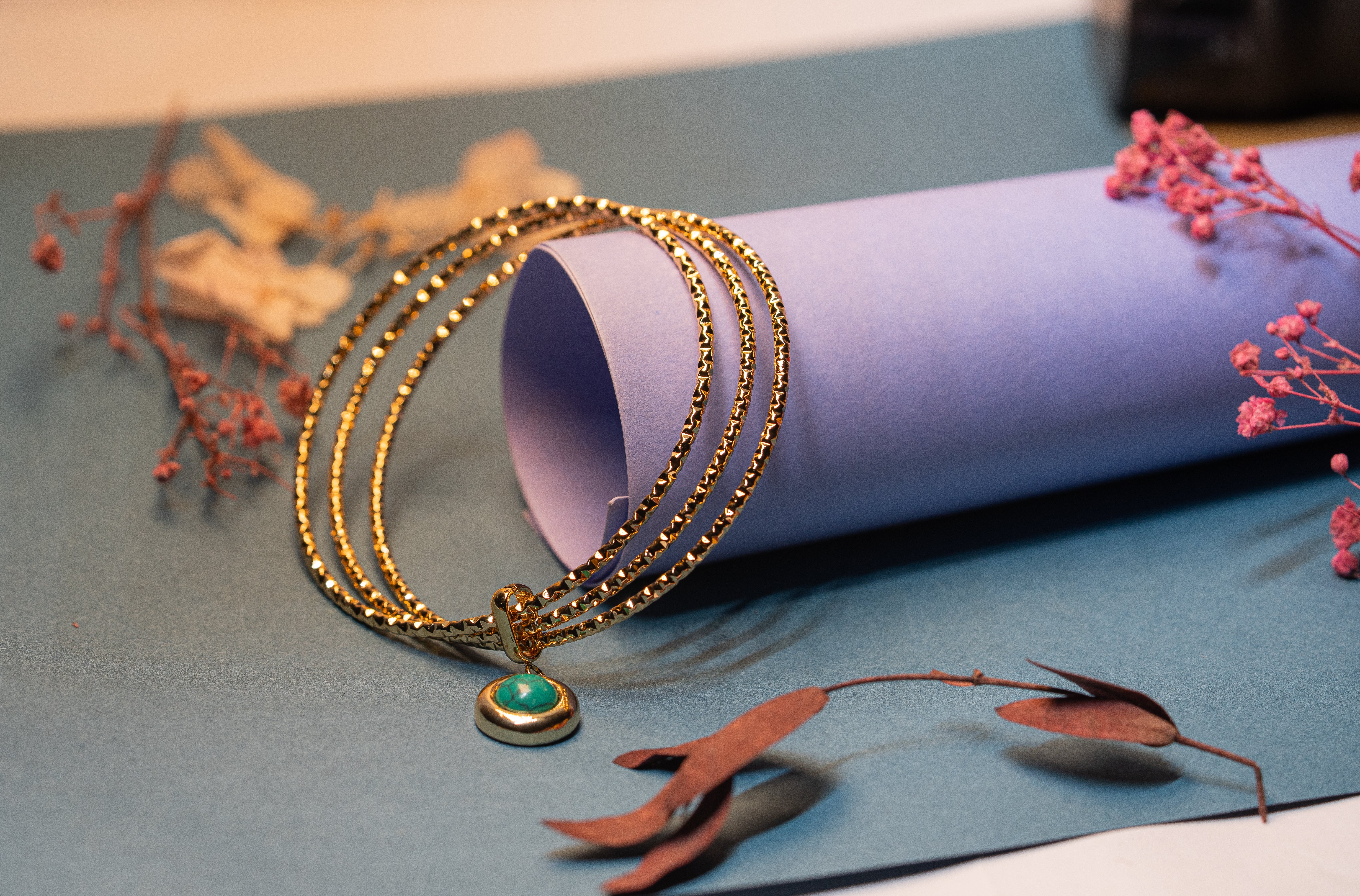 Three-Strand Turquoise Bangle Bracelet