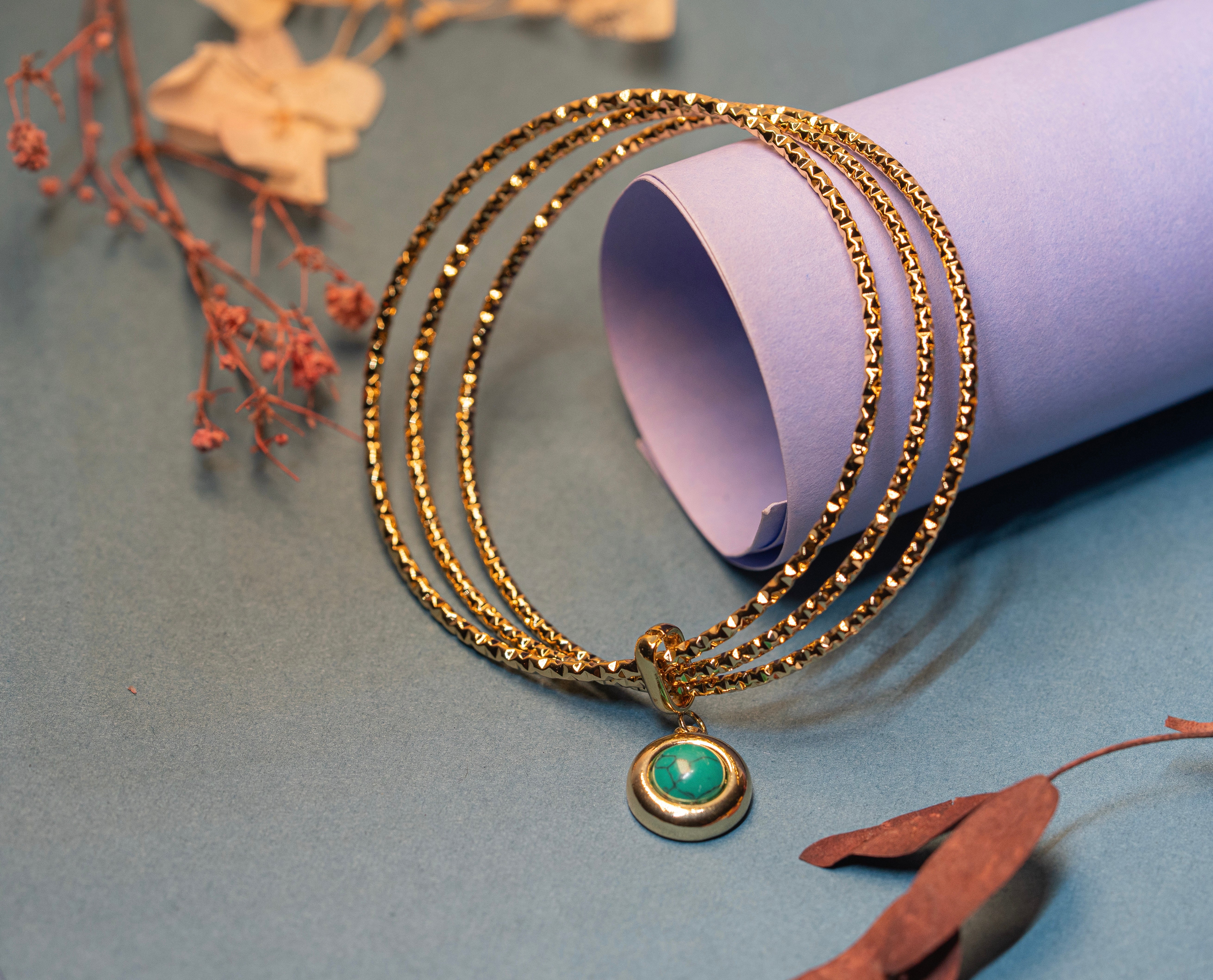 Three-Strand Turquoise Bangle Bracelet