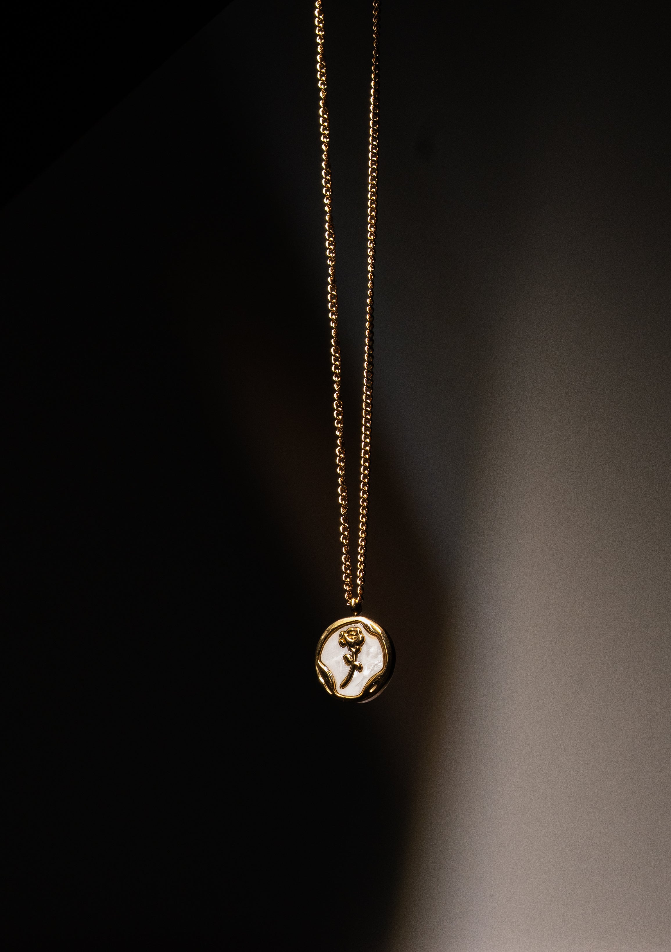 Pearl Rose Medallion Necklace