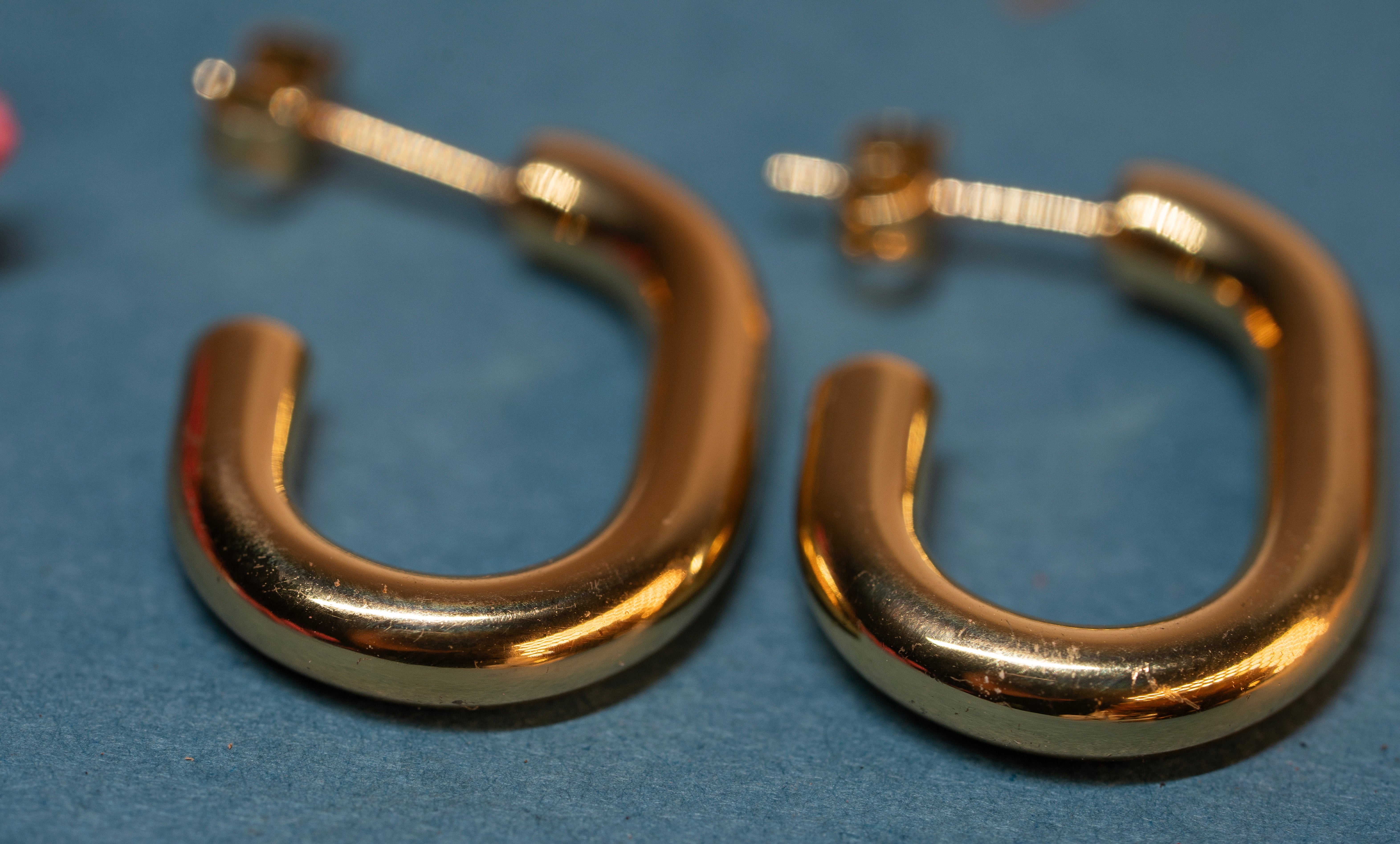 Chunky U-Shape Stud Hoop Earrings