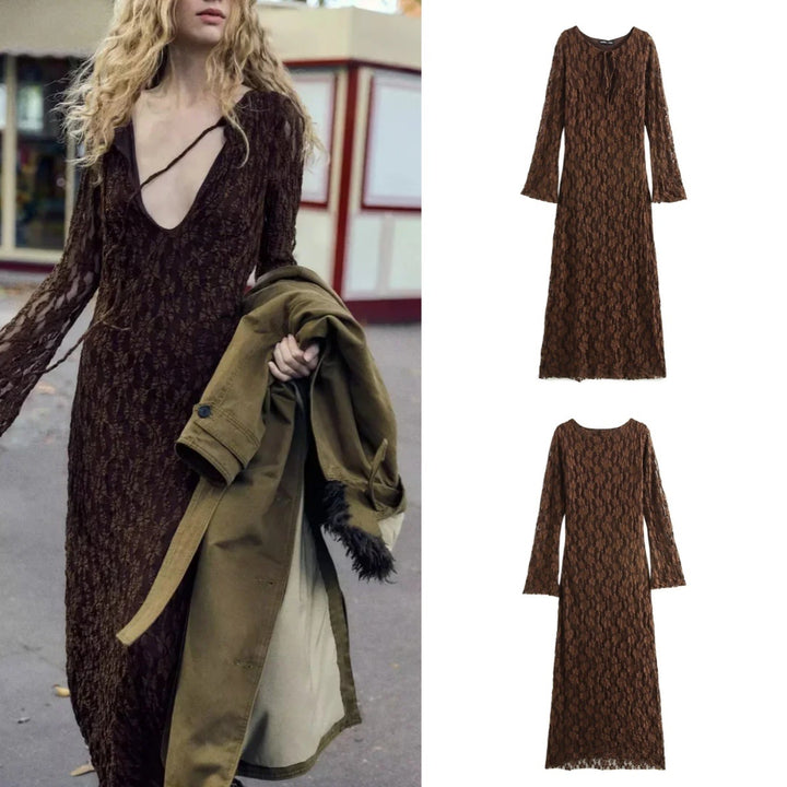 Lace Dress With Bell Sleeves