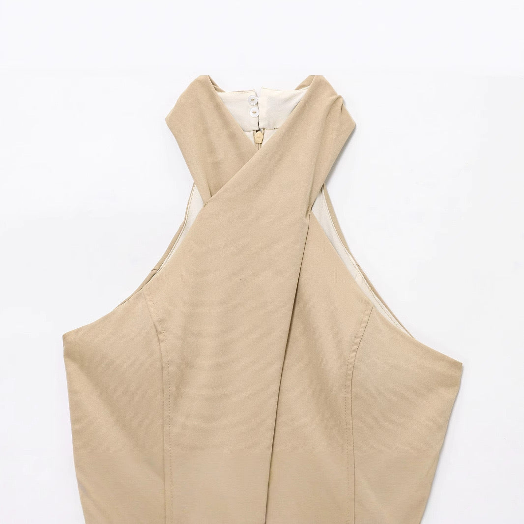 Holiday Street V Neck Sleeveless Sheath Dress