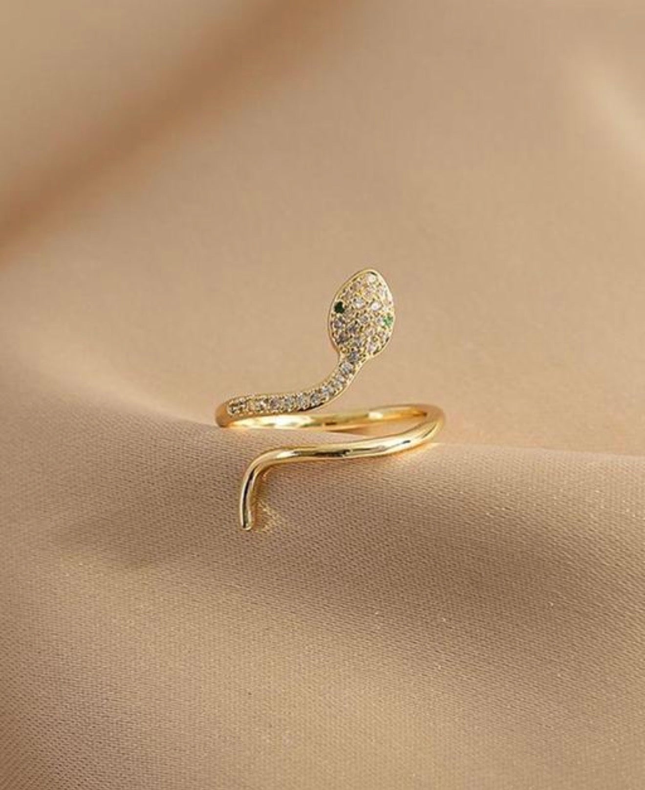 Diamond Snake Bypass Ring.
