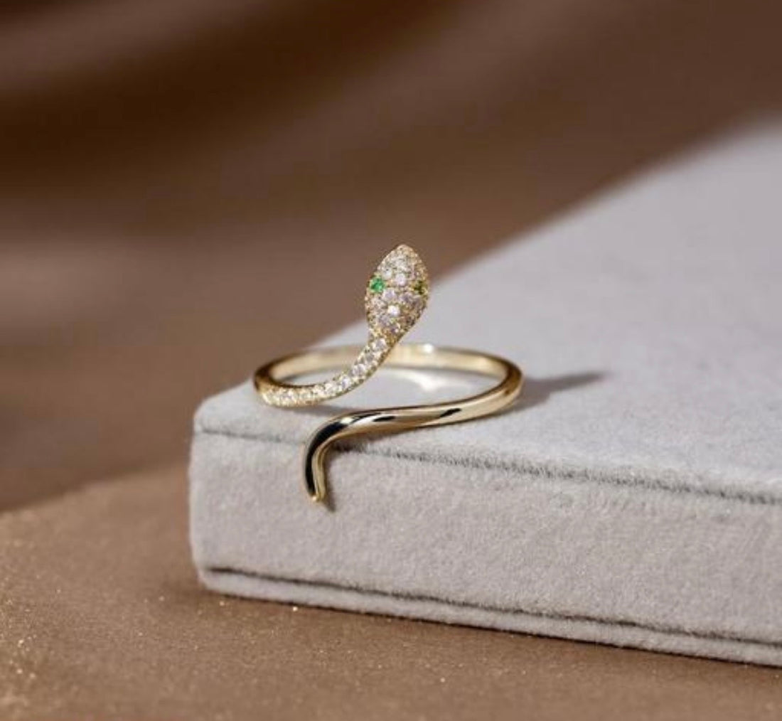 Diamond Snake Bypass Ring.