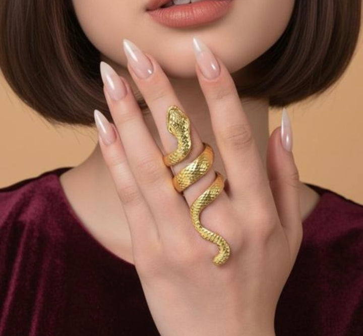 Three-Finger Serpent Wrap Ring