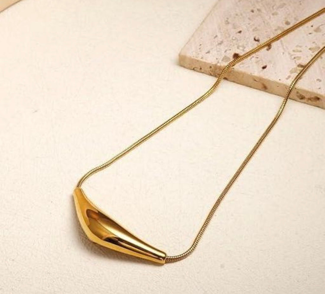 Sculptural Bar Slider Necklace