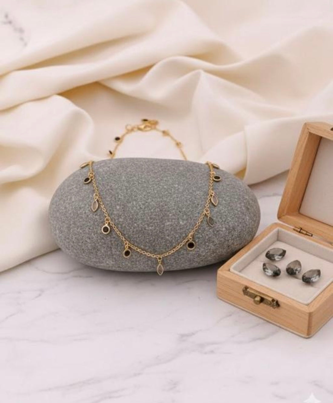 Marquise and Round Charm Necklace