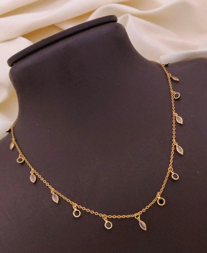 Marquise and Round Charm Necklace