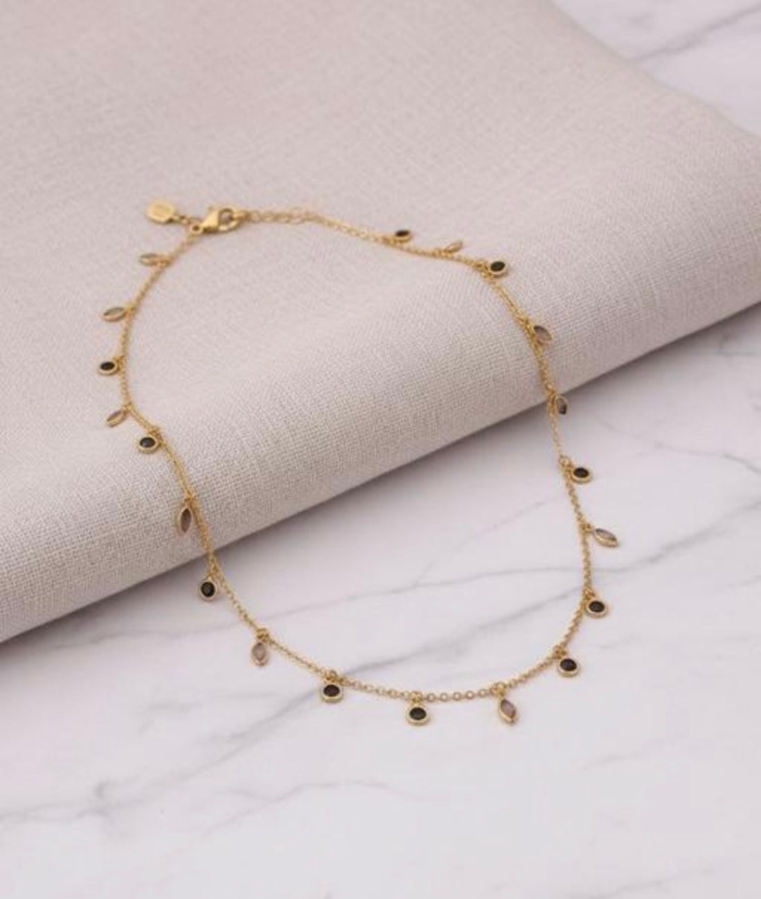 Marquise and Round Charm Necklace