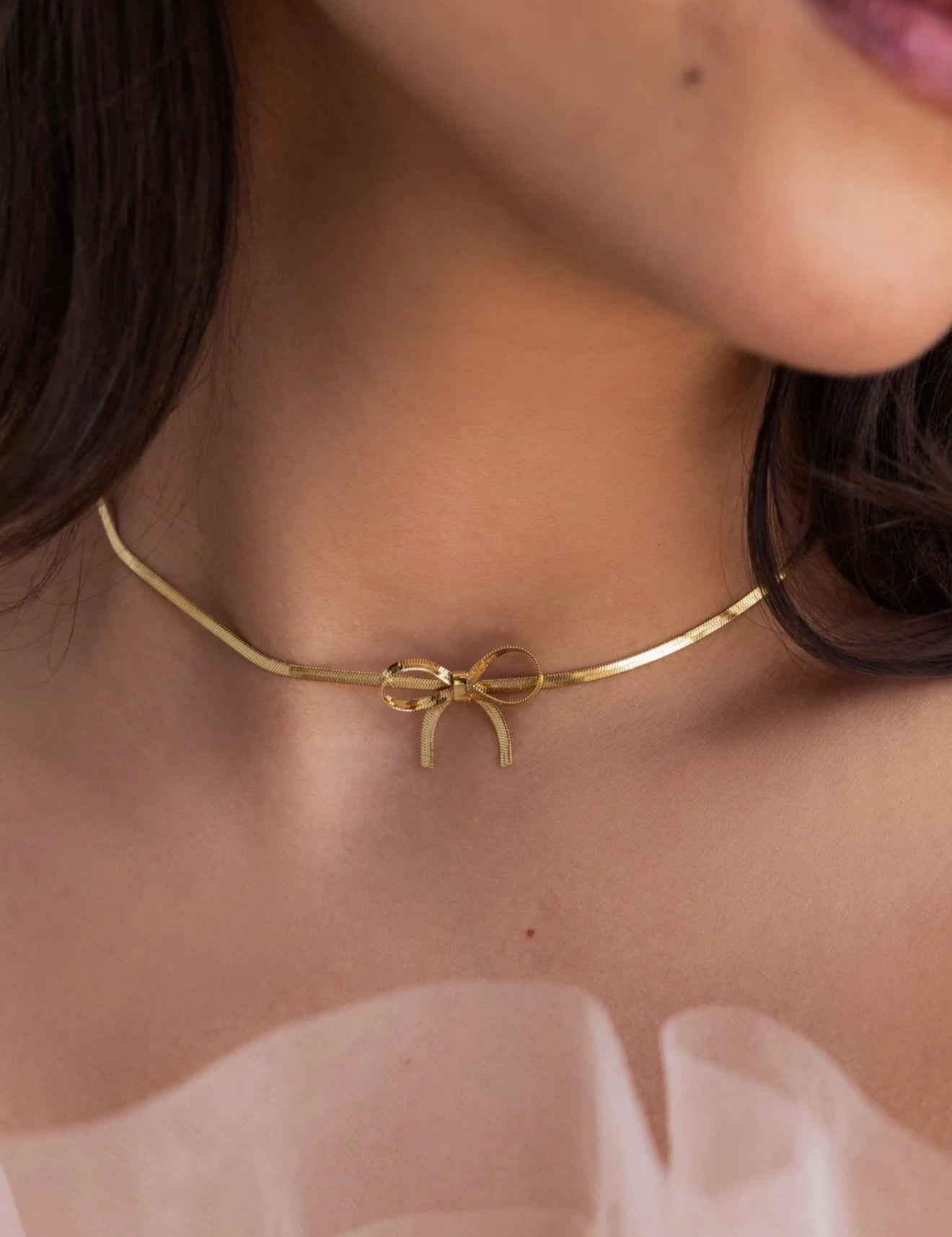 Ribbon Bow Tie Necklace