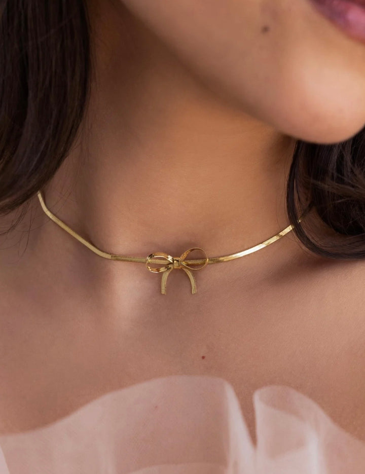 Ribbon Bow Tie Necklace
