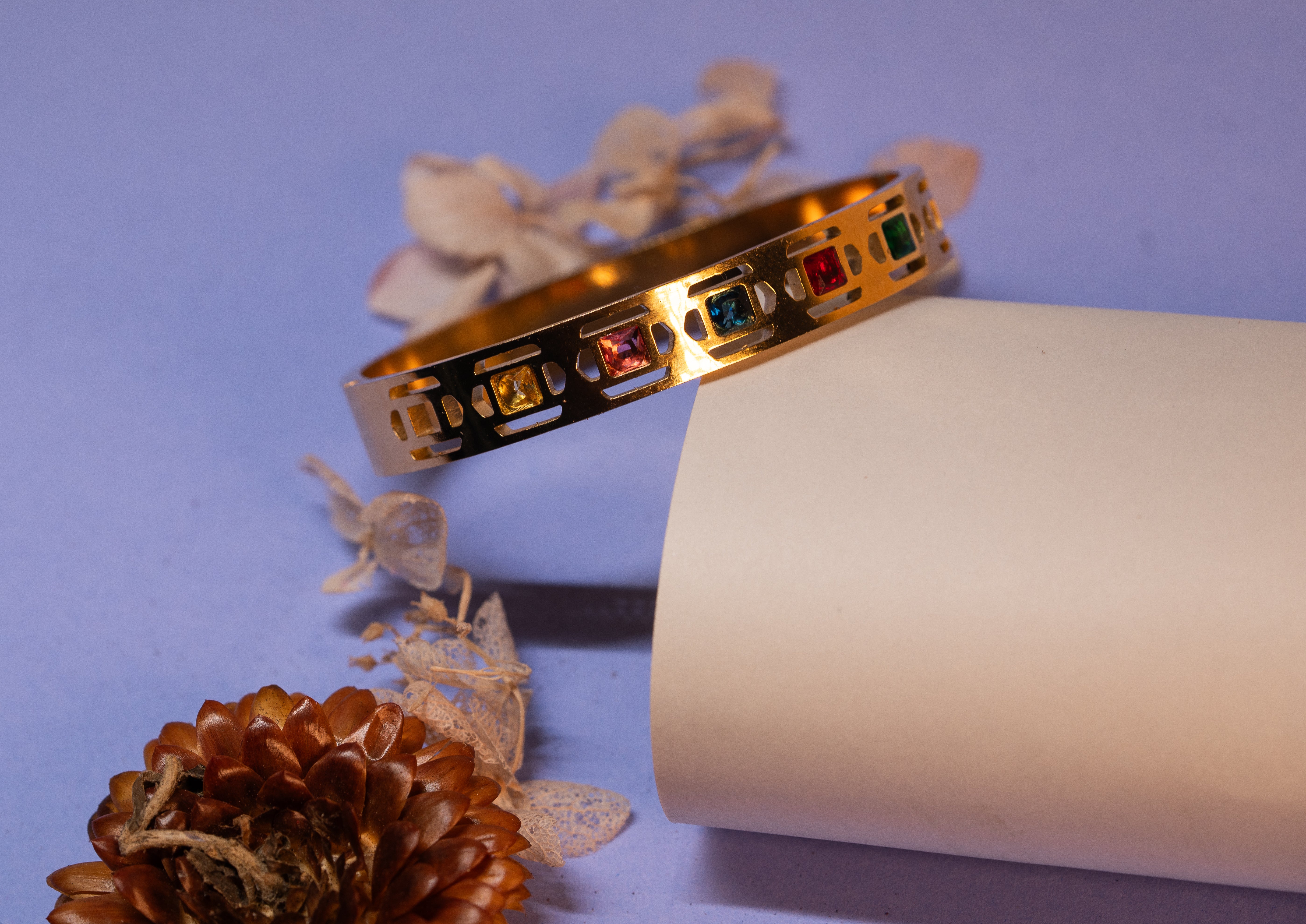 Kundan Classic Bangle with Gold Plating