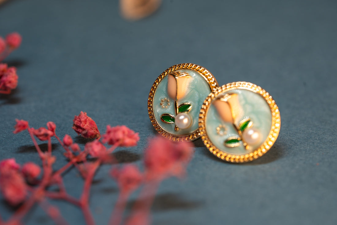 Enamel Tulip Studs