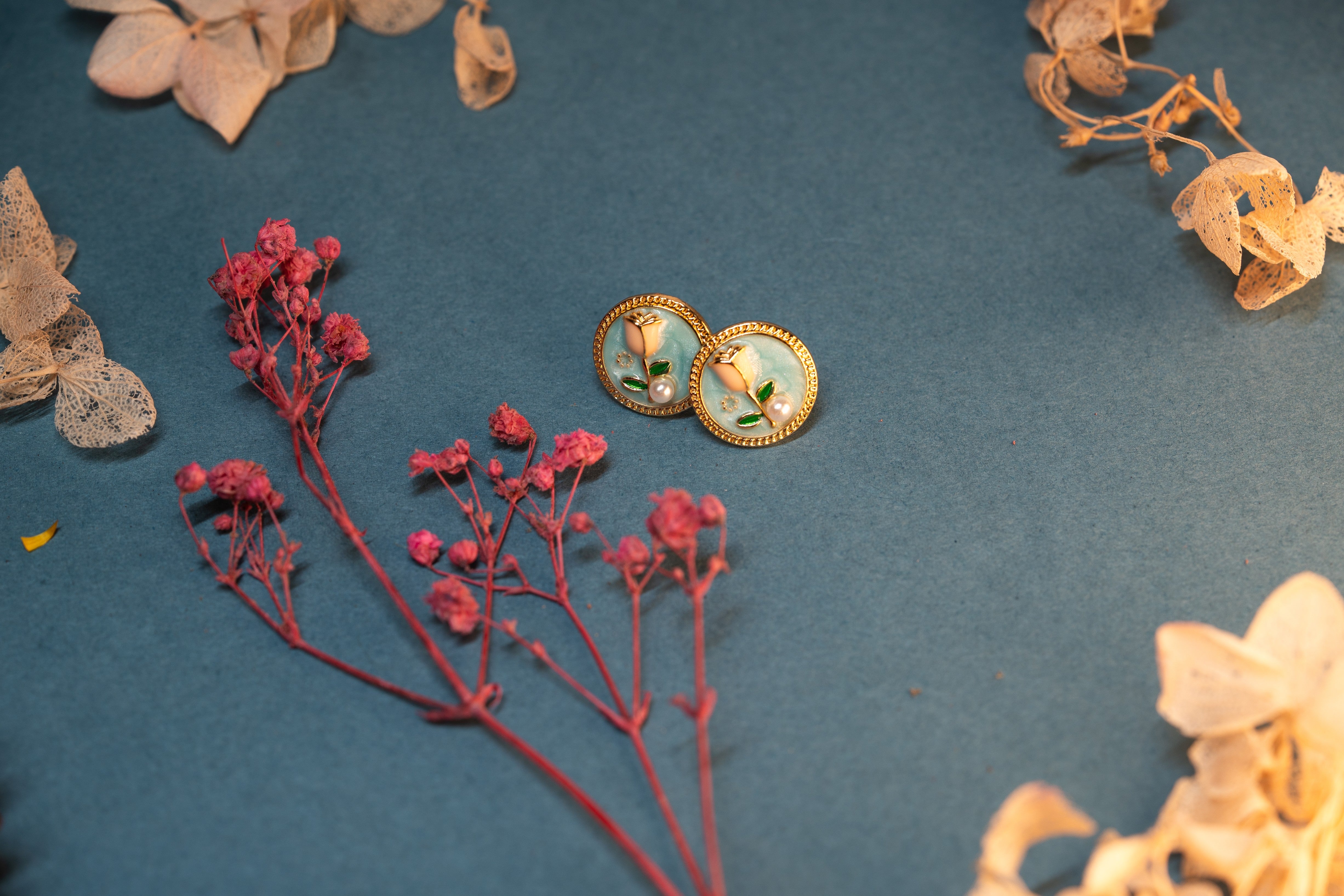 Enamel Tulip Studs