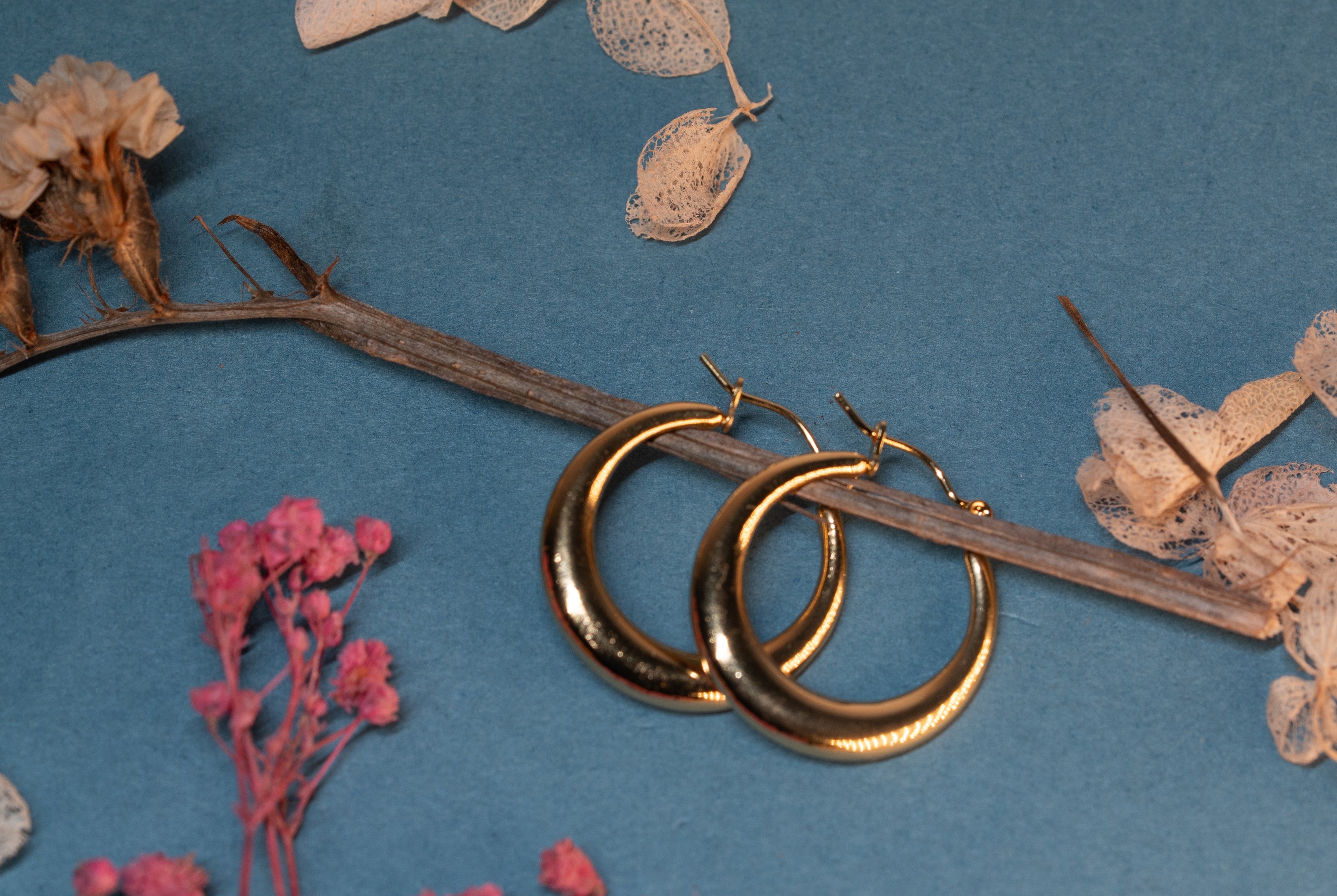 Gold-toned circular hoop earrings, gold-plated