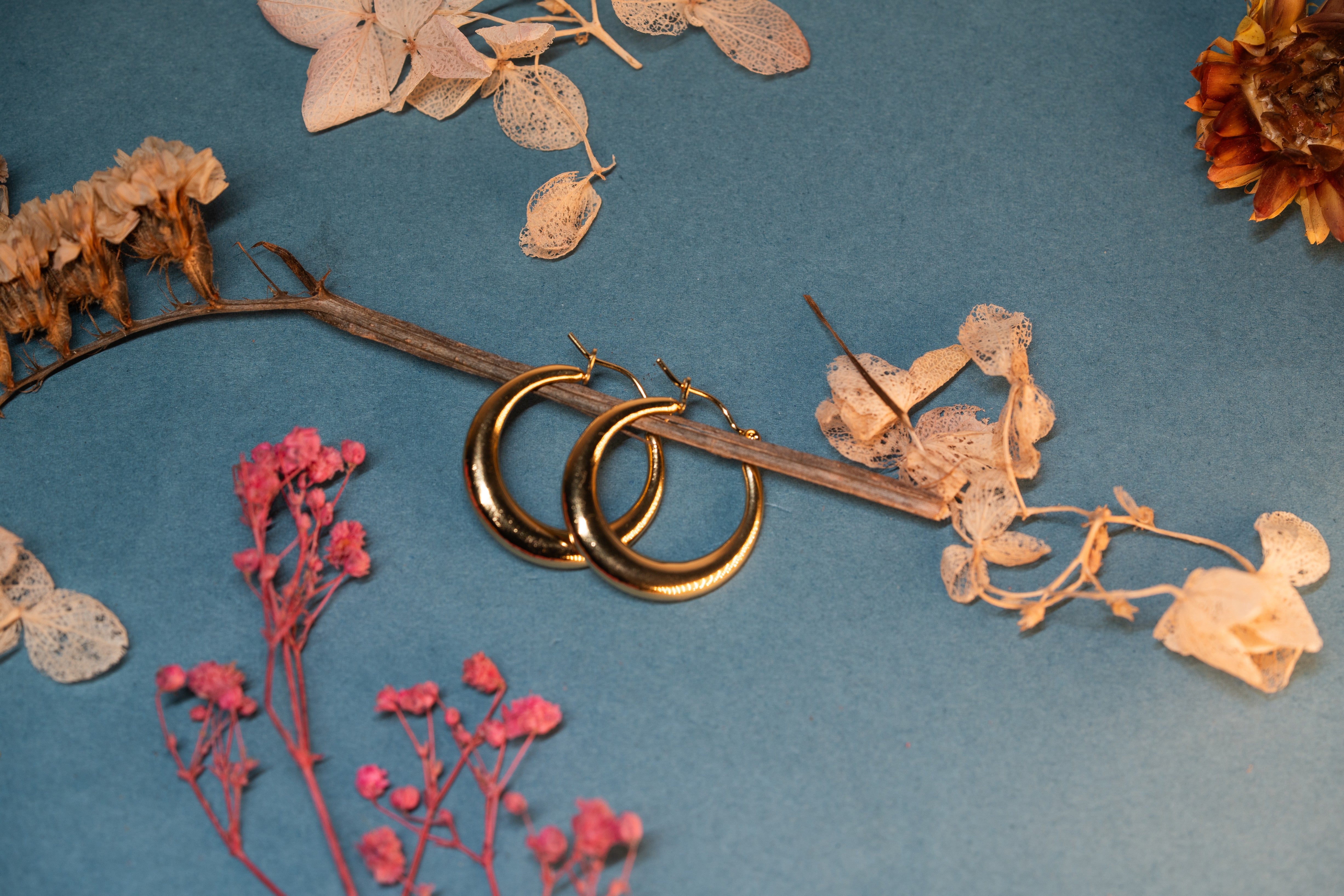 Gold-toned circular hoop earrings, gold-plated