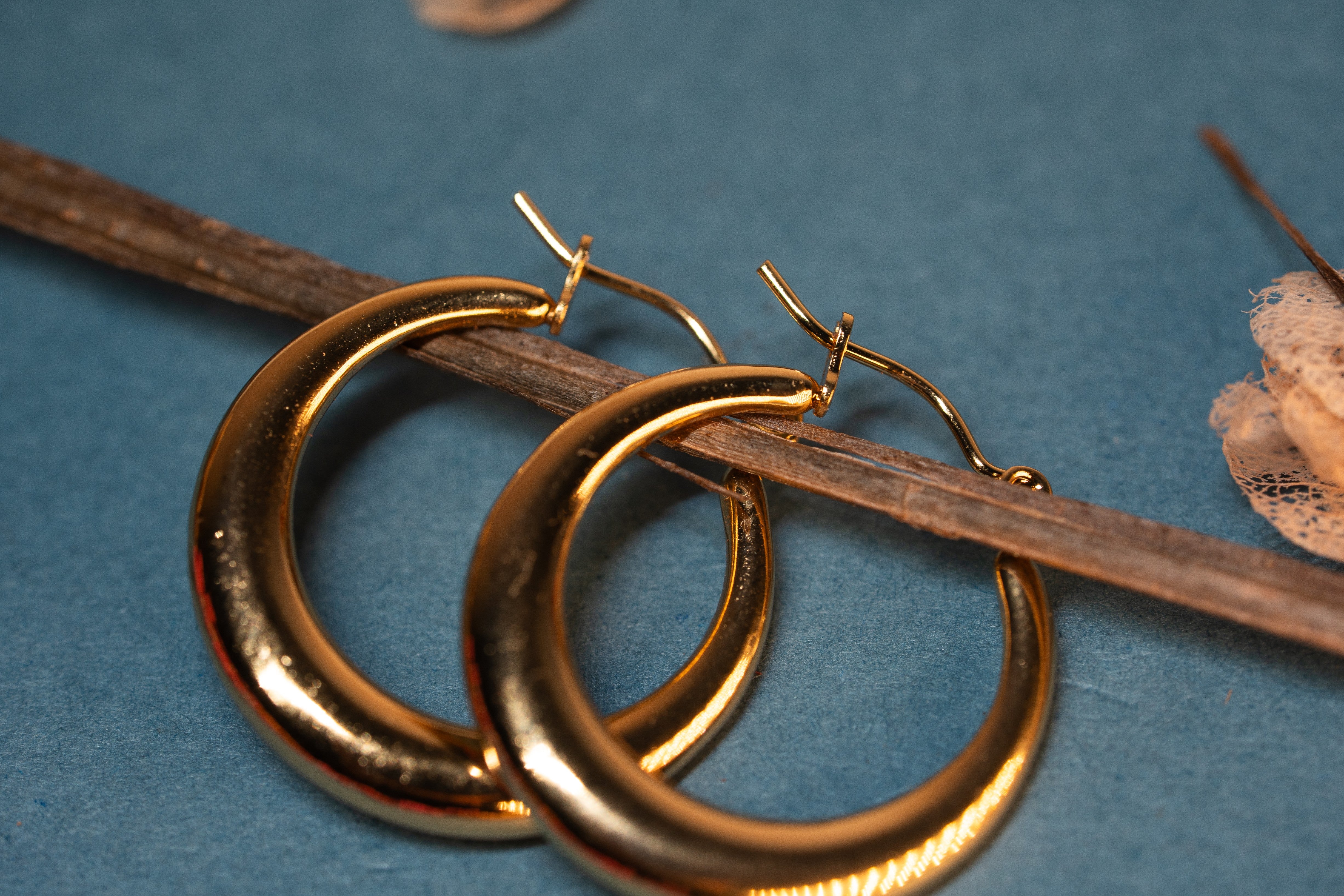 Gold-toned circular hoop earrings, gold-plated