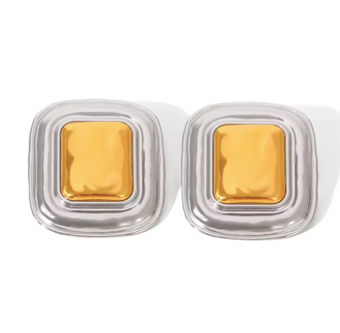 Mixed-Metal Hammered Retro Studs